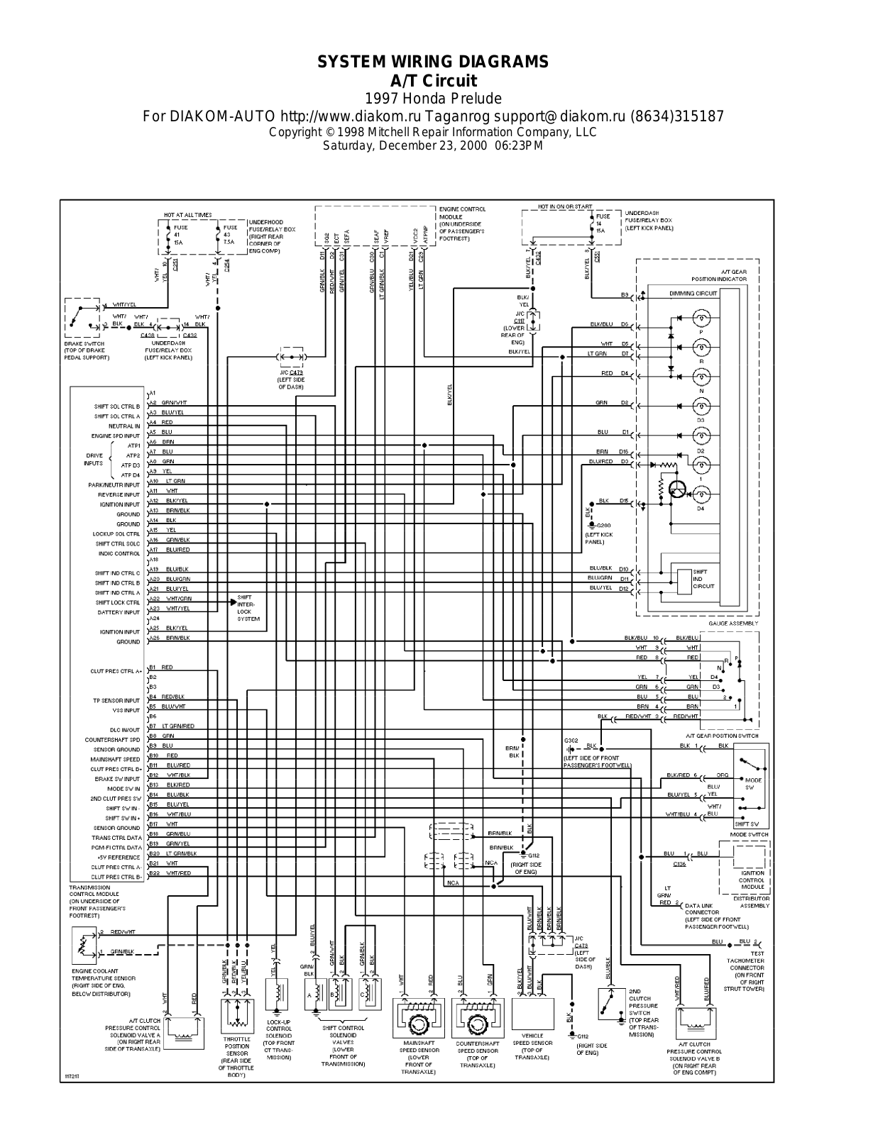 Honda Prelude 1997-1999 Wire Diagrams  17511