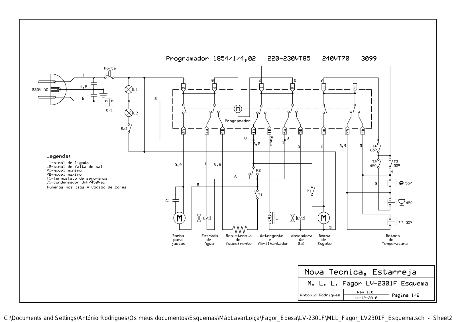 Fagor LV-2301F Schematic