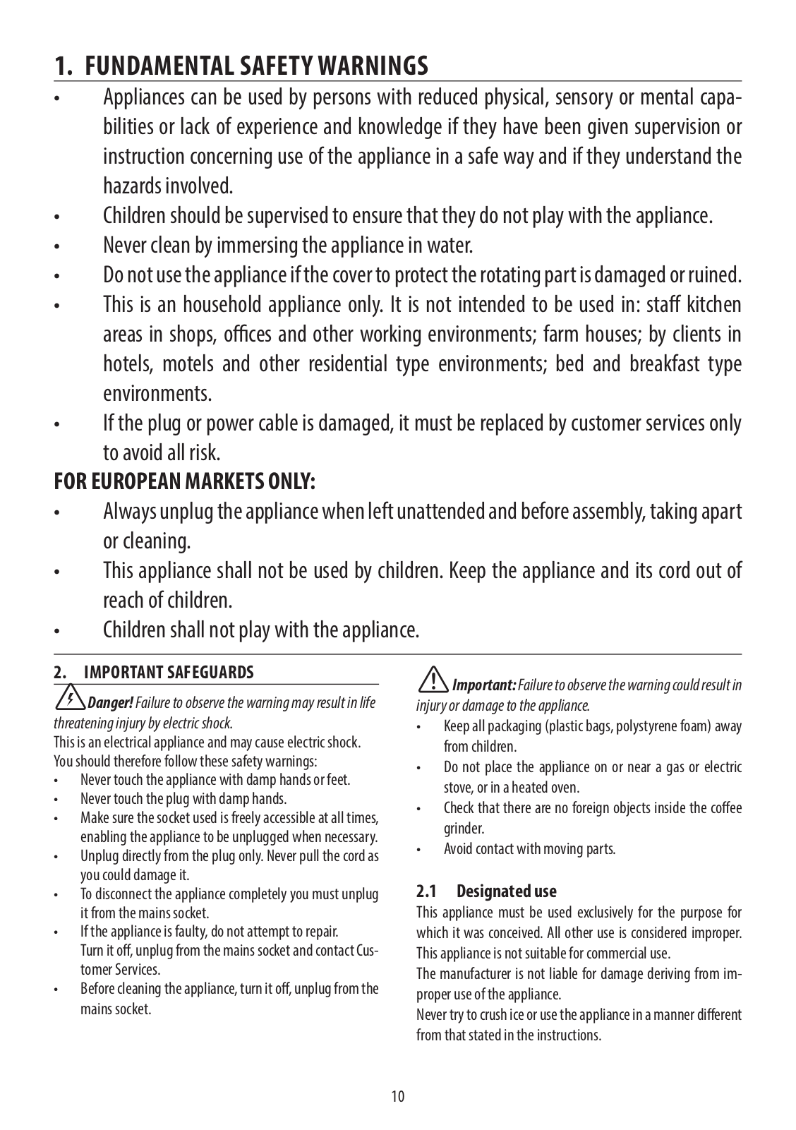 Delonghi KG520.M, KG520.R Instruction manuals