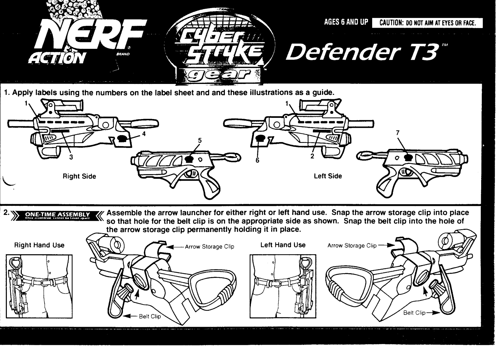 HASBRO Nerf Cyber Stryke Defender T3 User Manual