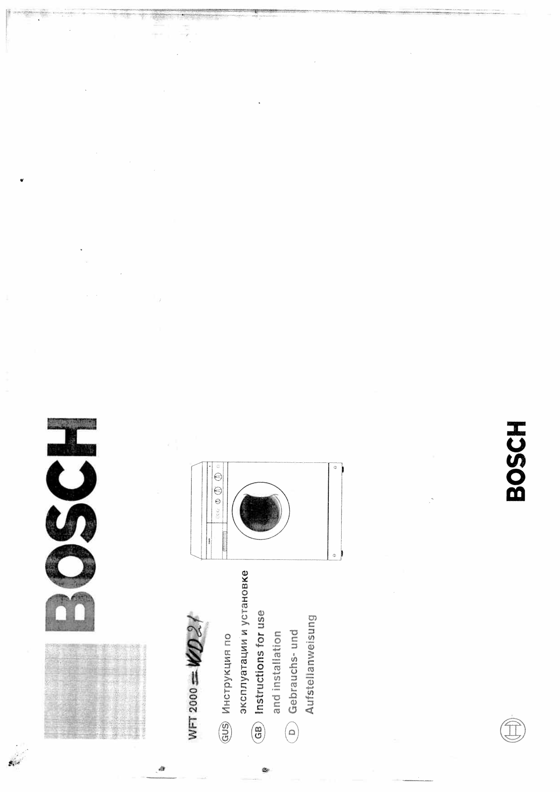 Bosch WFT 2000 User manual