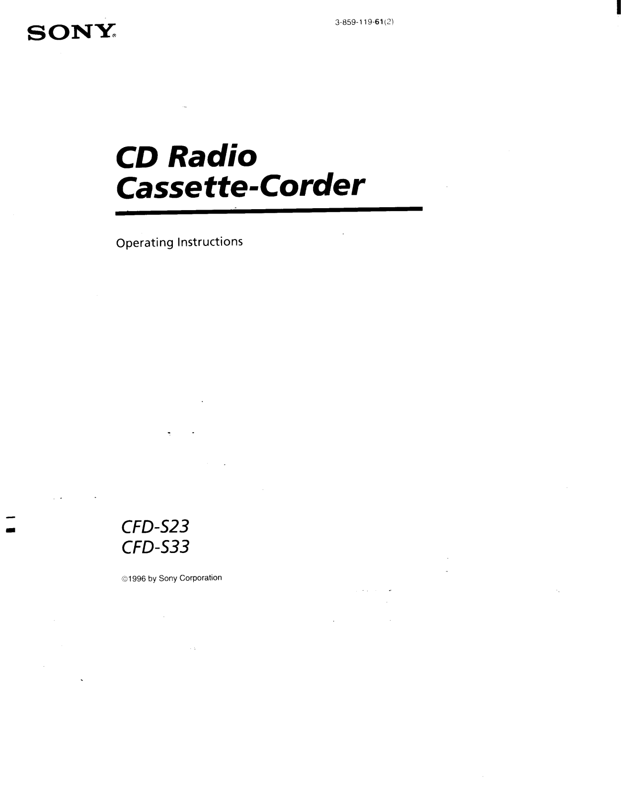 Sony CFD-S23 User Manual