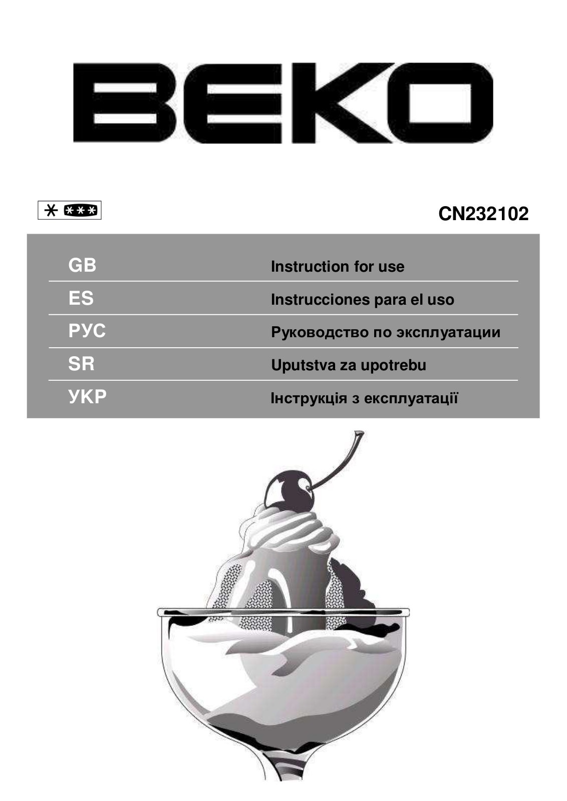 Beko CN 232102 User manual