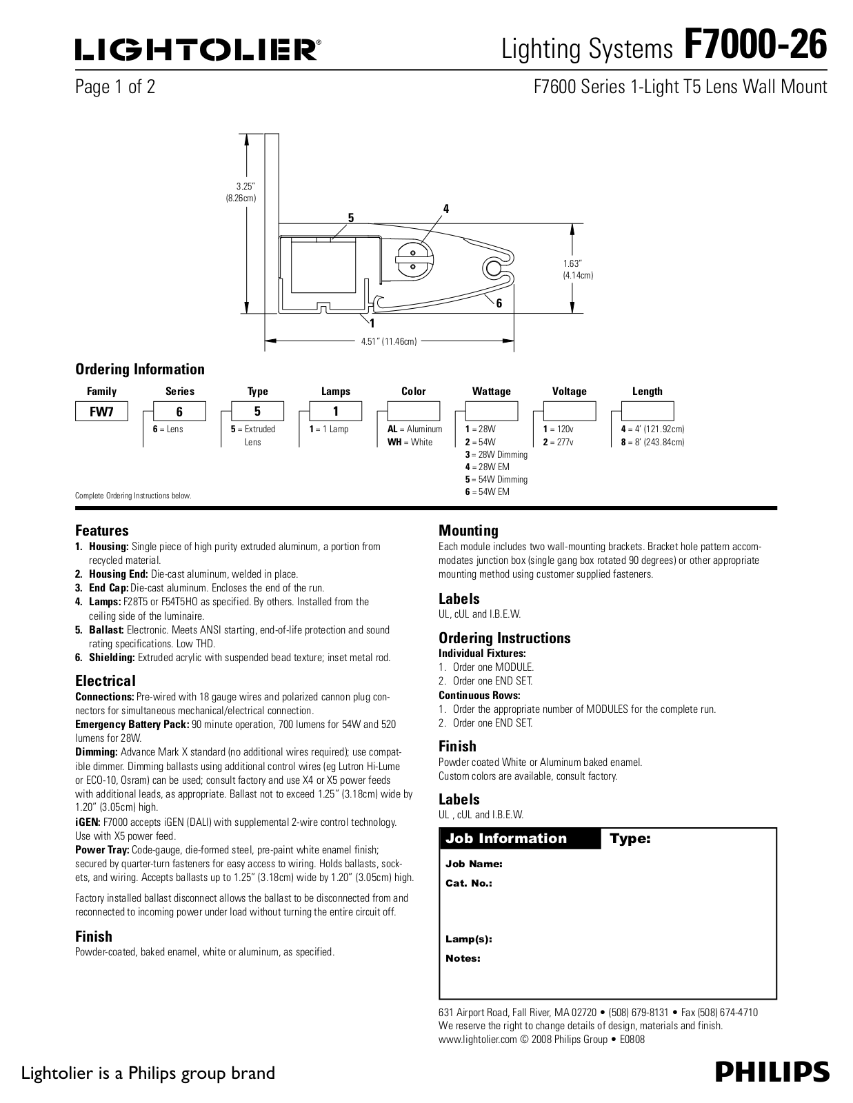 Lightolier F7000-26 User Manual