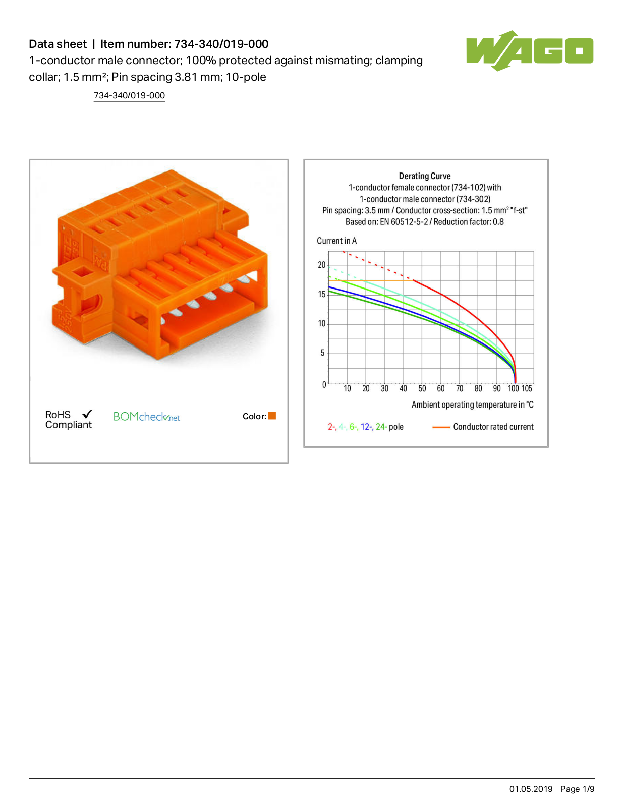 Wago 734-340/019-000 Data Sheet