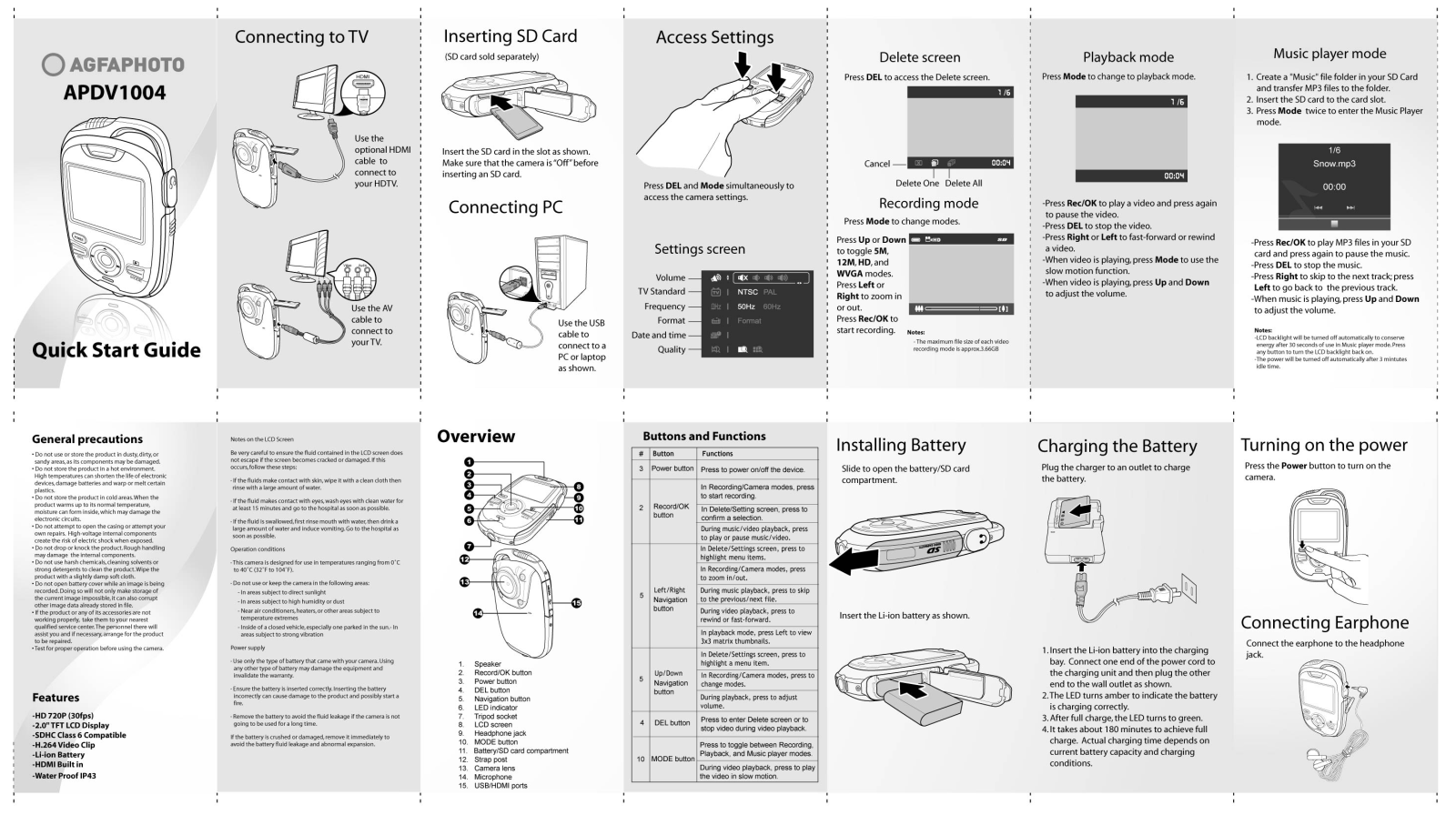 AGFA DV-1004 Quick Start Guide