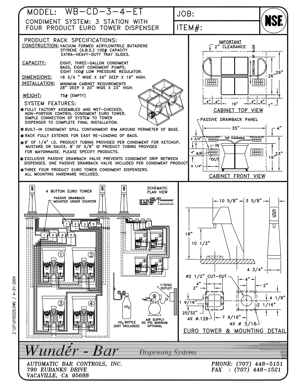 Wunder Bar WB-CD-3-4-ET User Manual