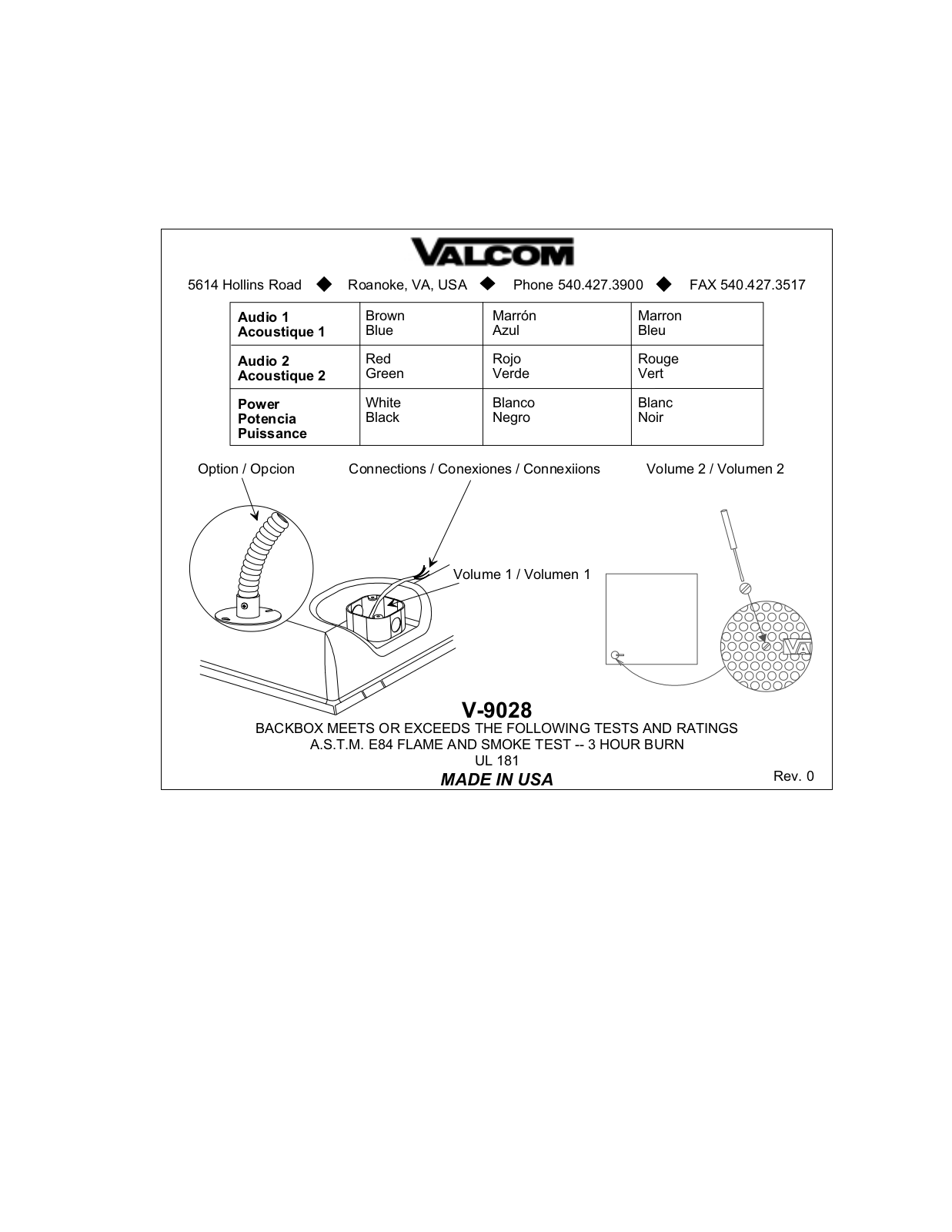 Valcom v-9028 Service Manual