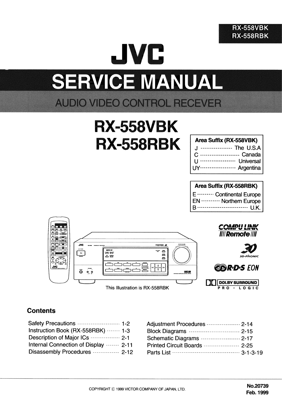 JVC RX-558-RBK, RX-558-VBK Service manual