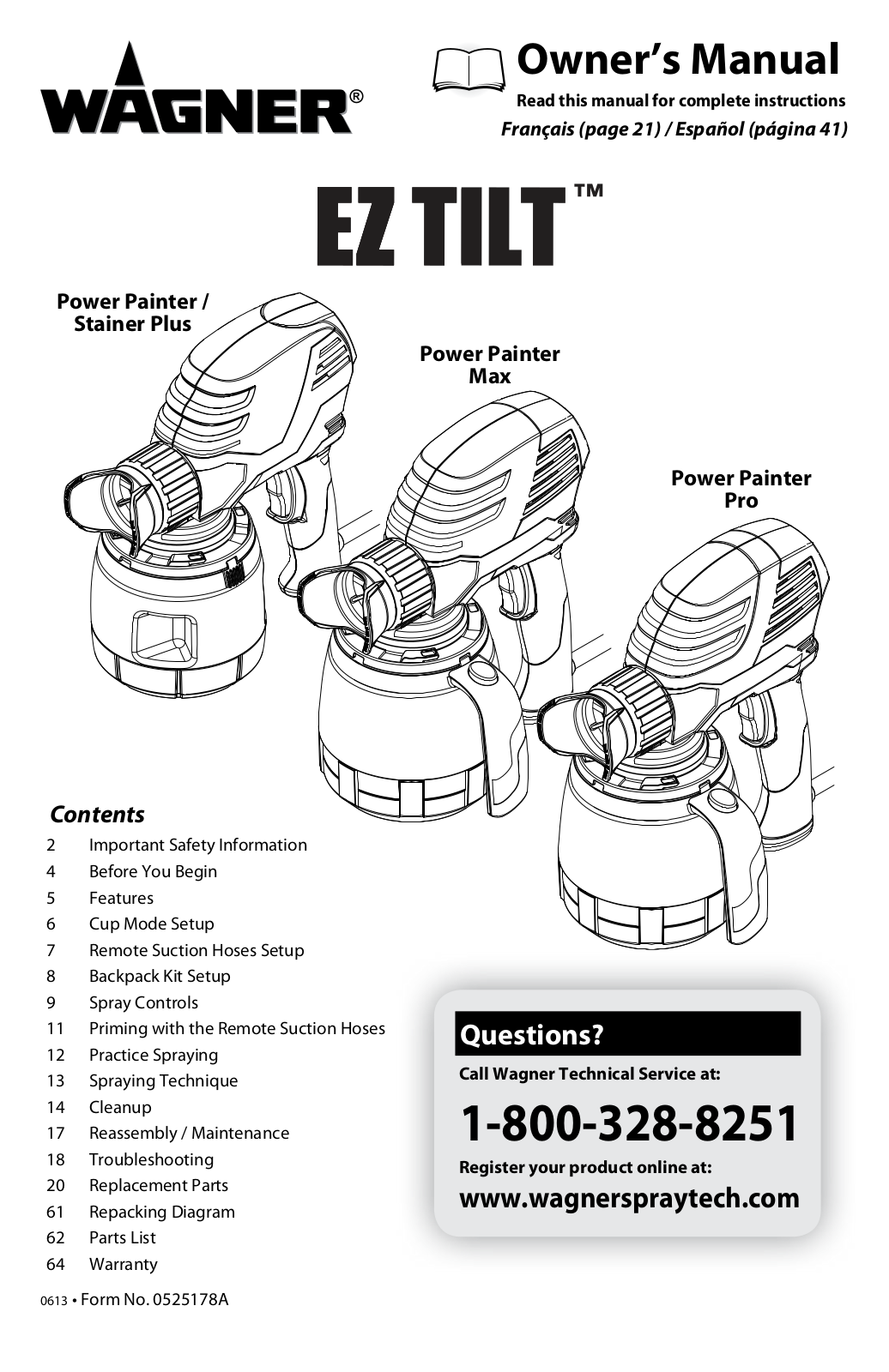 Wagner Power Painter Plus, Power Stainer Plus, Power Painter PRO, Power Painter MAX User Manual