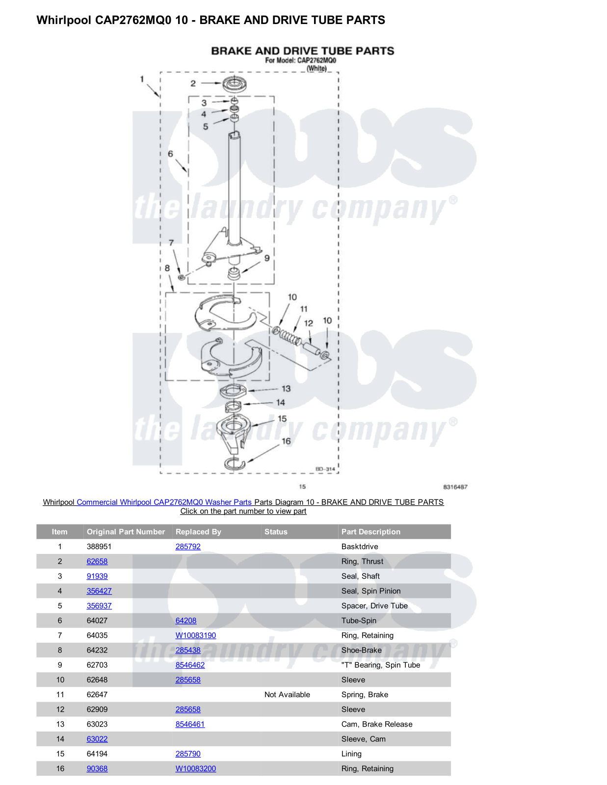 Whirlpool CAP2762MQ0 Parts Diagram