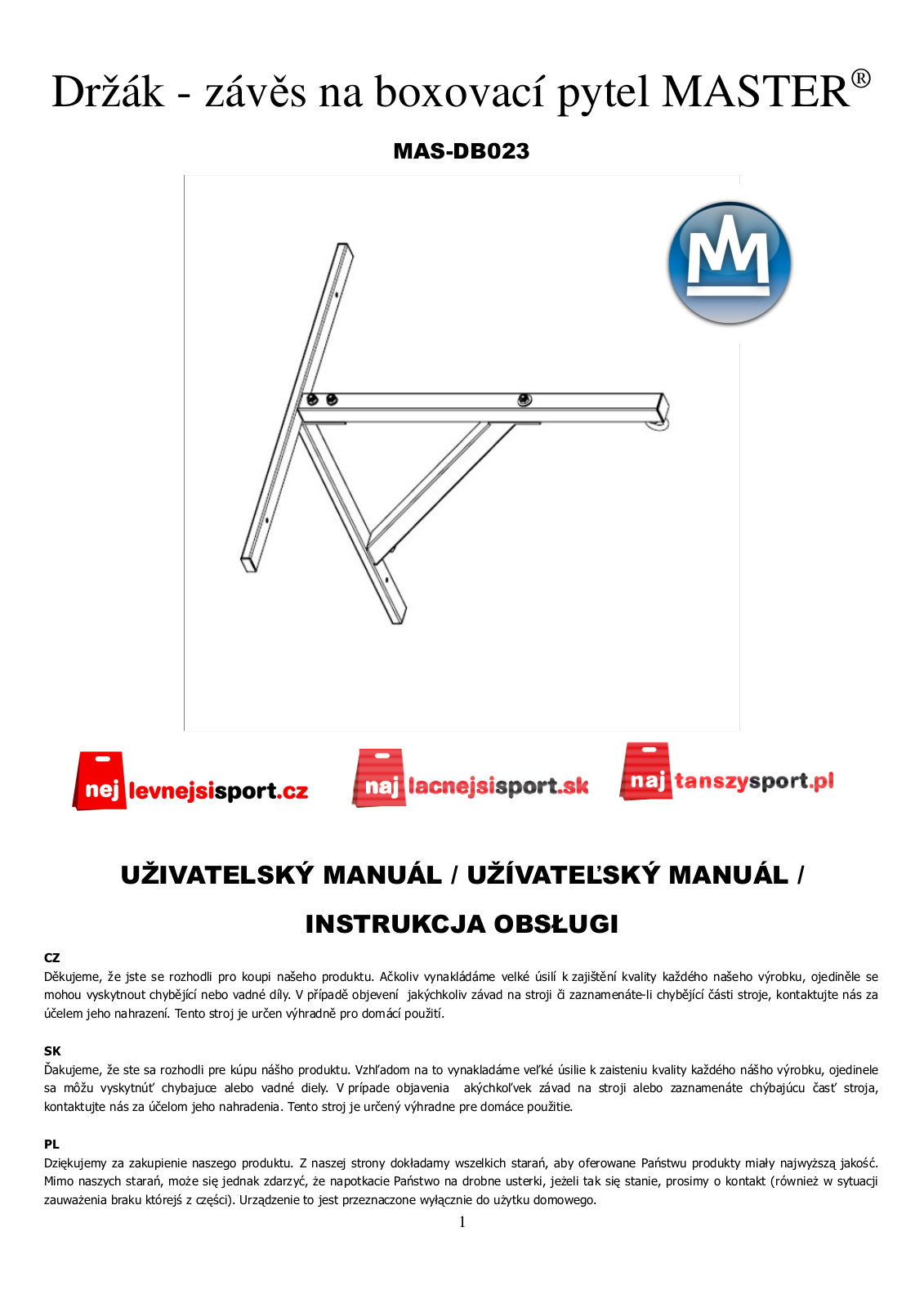 Master MAS-DB023 User Manual