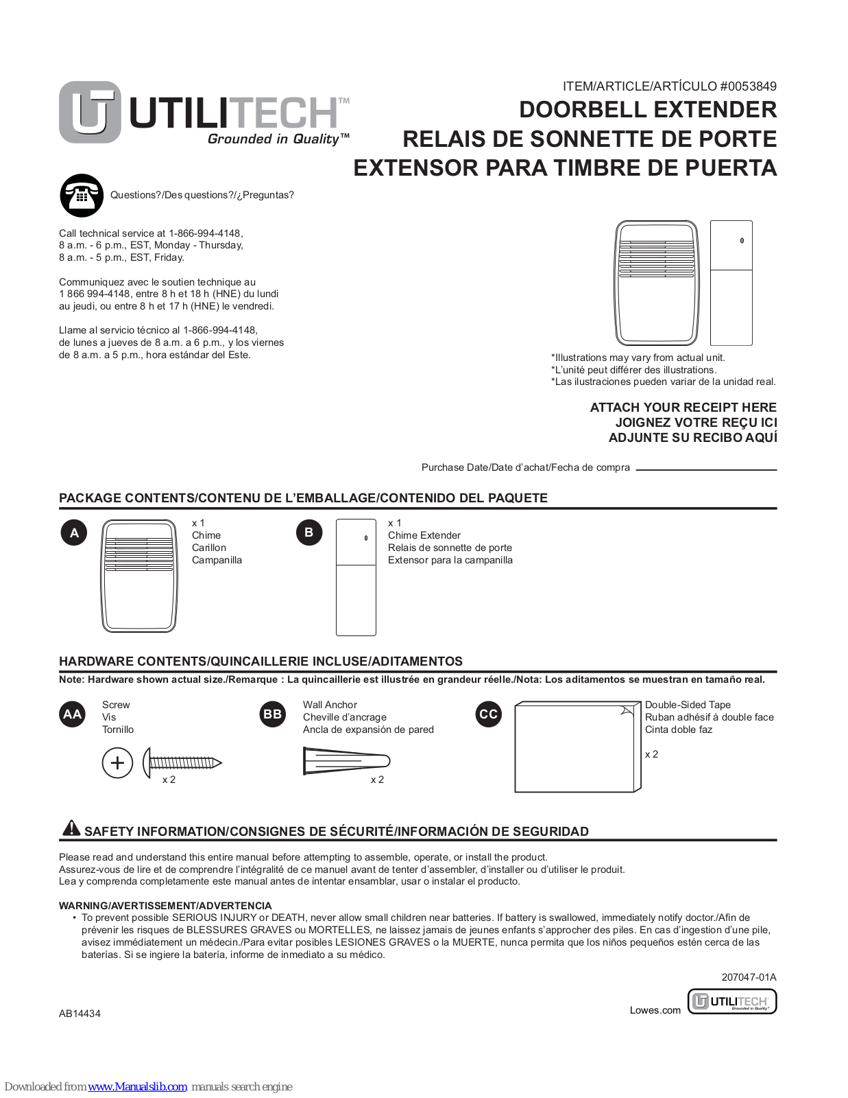 Utilitech 0053849 User Manual - ManualMachine.com