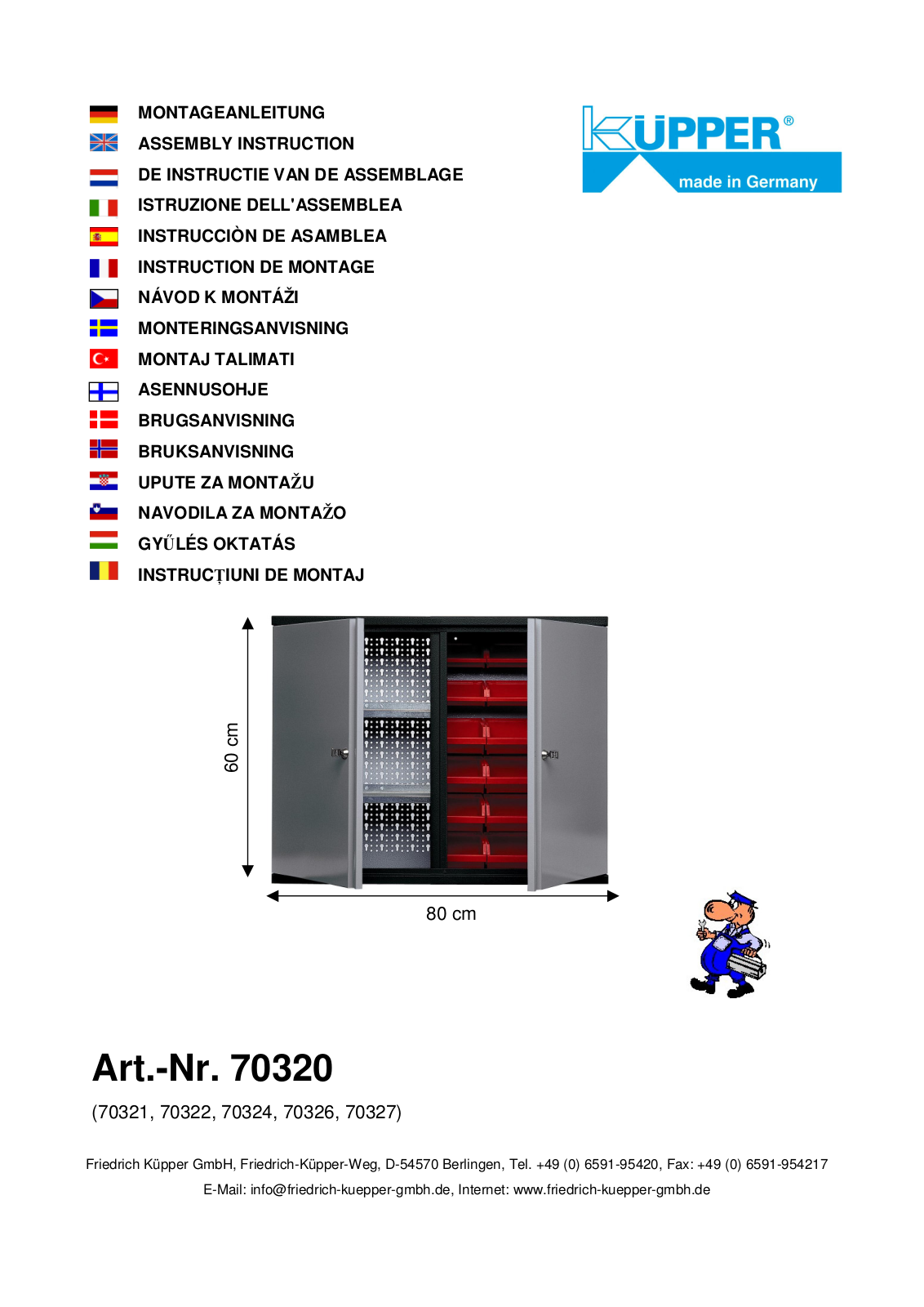 Küpper 70320, 70324, 70321, 70322, 70326 User guide