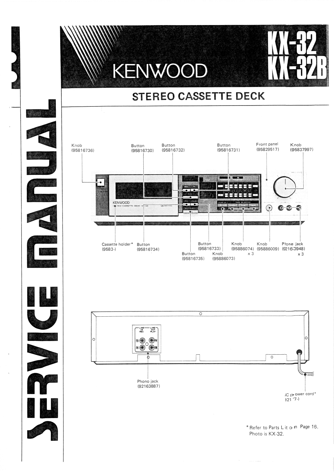 Kenwood KX-32, KX-32-B Service manual
