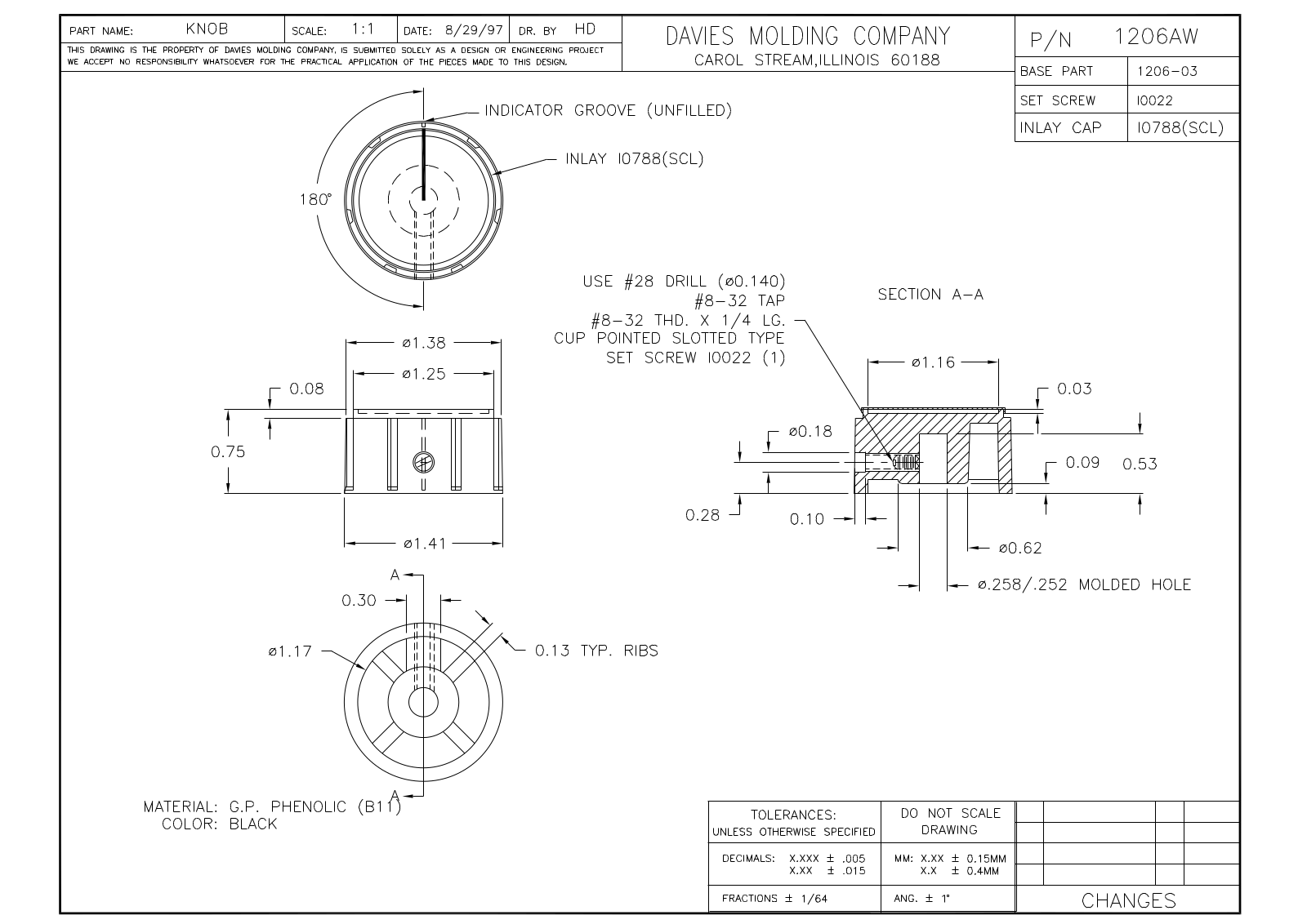 Davies Molding 1206AW Reference Drawing