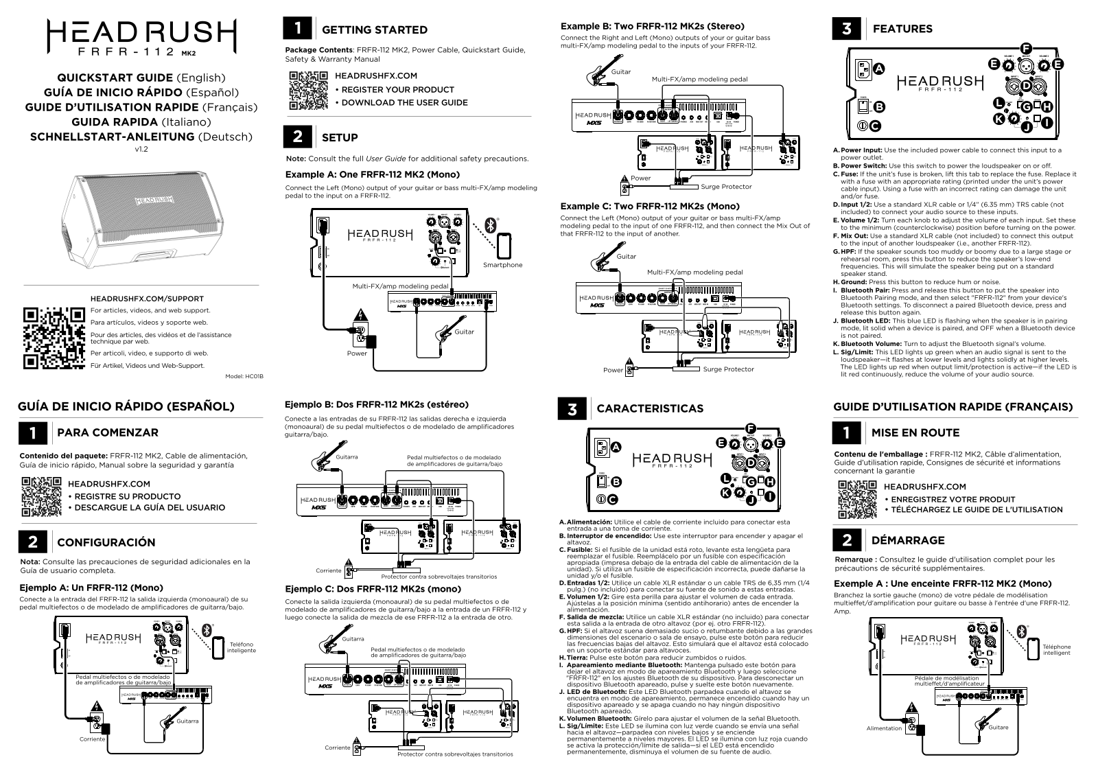 HeadRush FRFR108 mk2 Quickstart Guide - ManualMachine.com