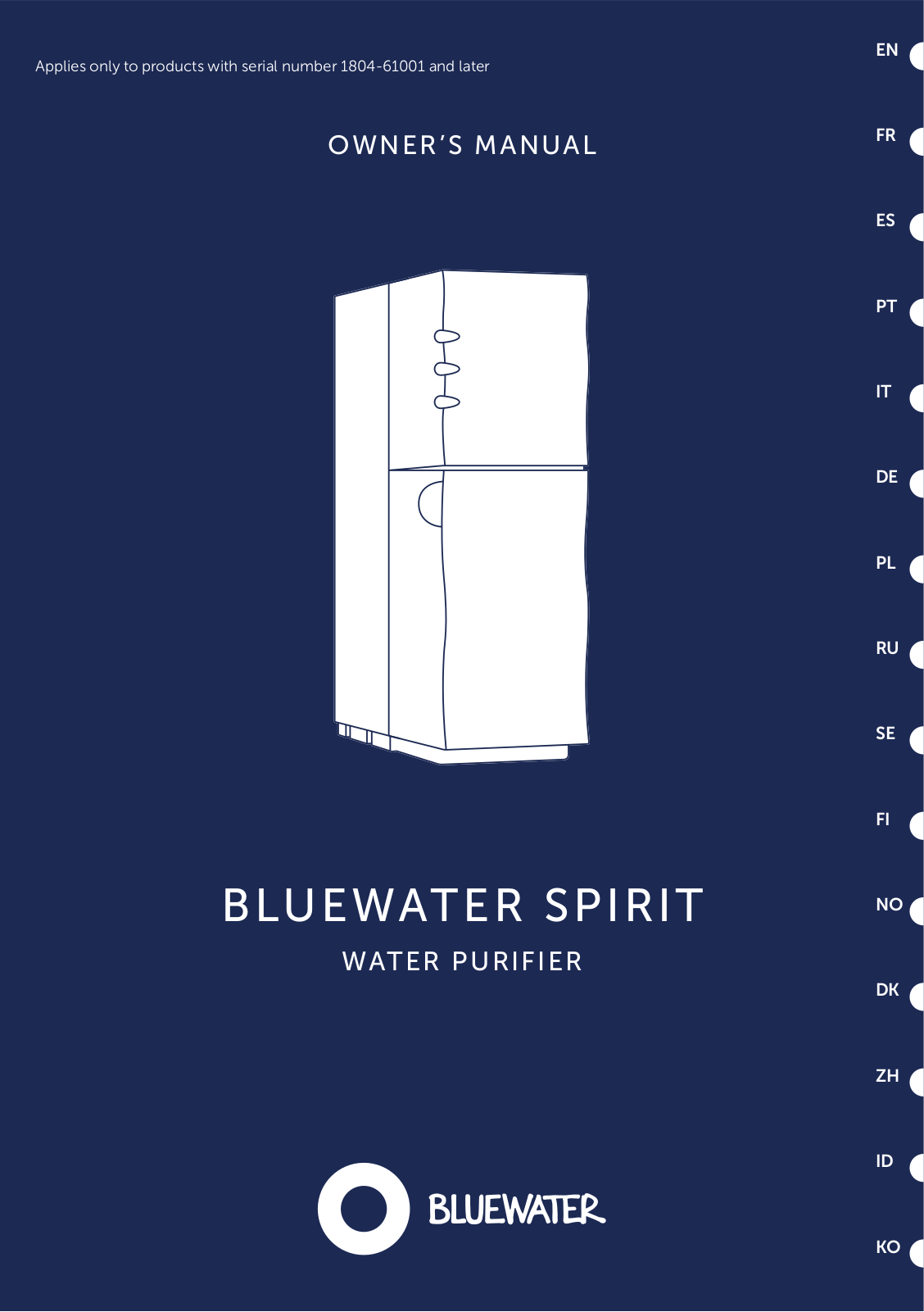 Bluewater Spirit, Spirit 300, Spirit 300Cp Owner's Manual