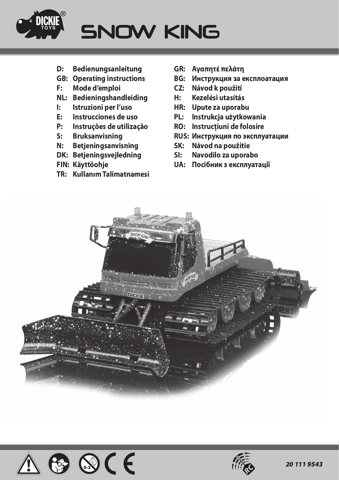 Dickie Toys SNOW KING User manual