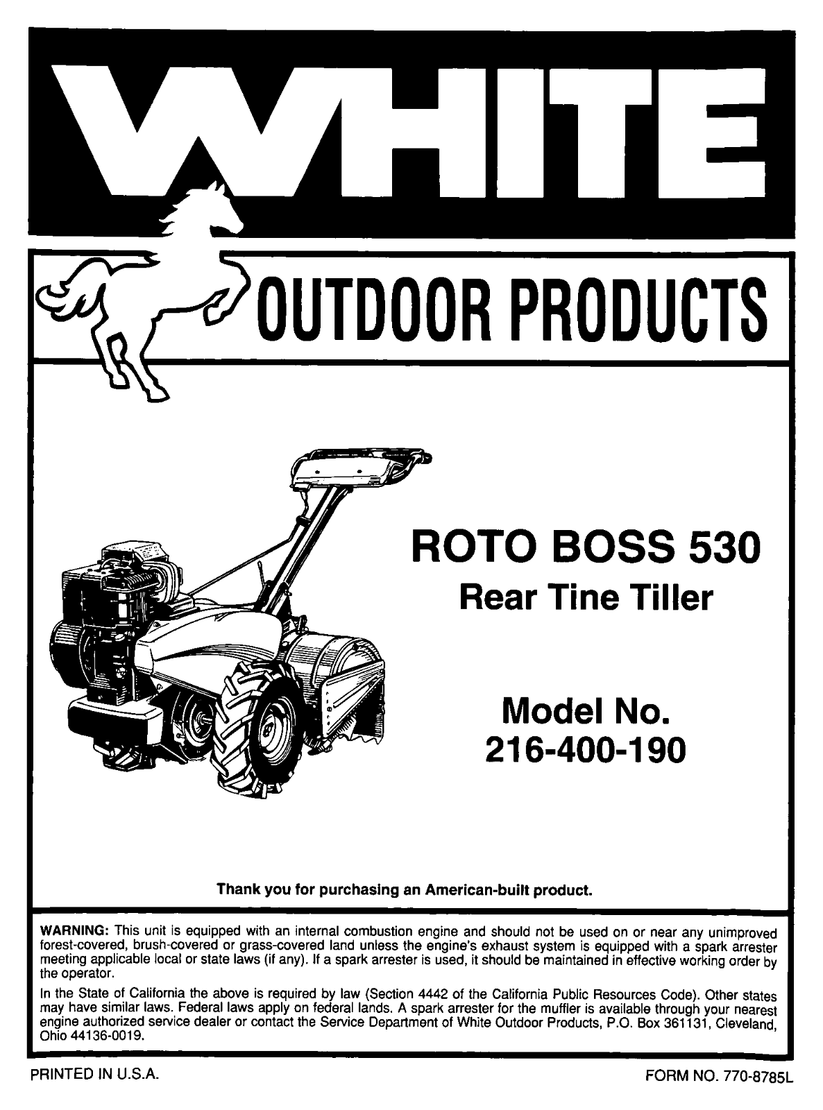 White Outdoor 216-400-190 User Manual