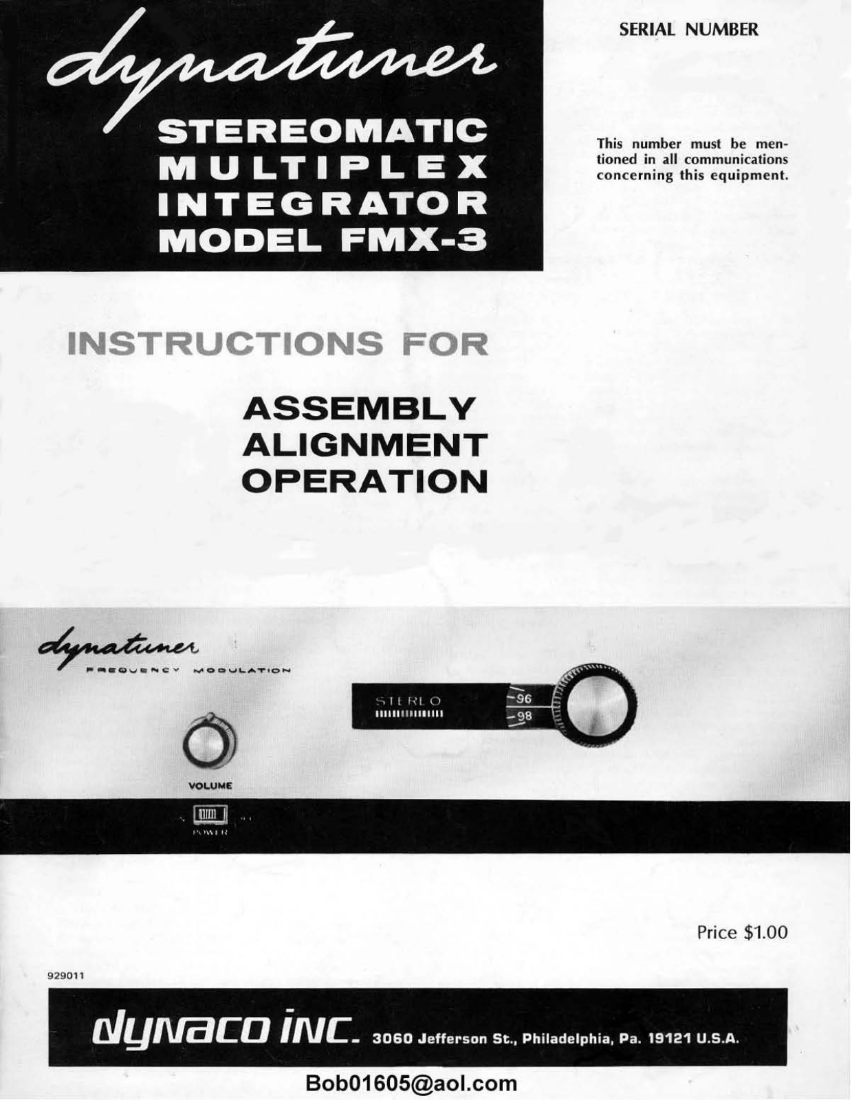 Dynaco FMX-3 Service manual