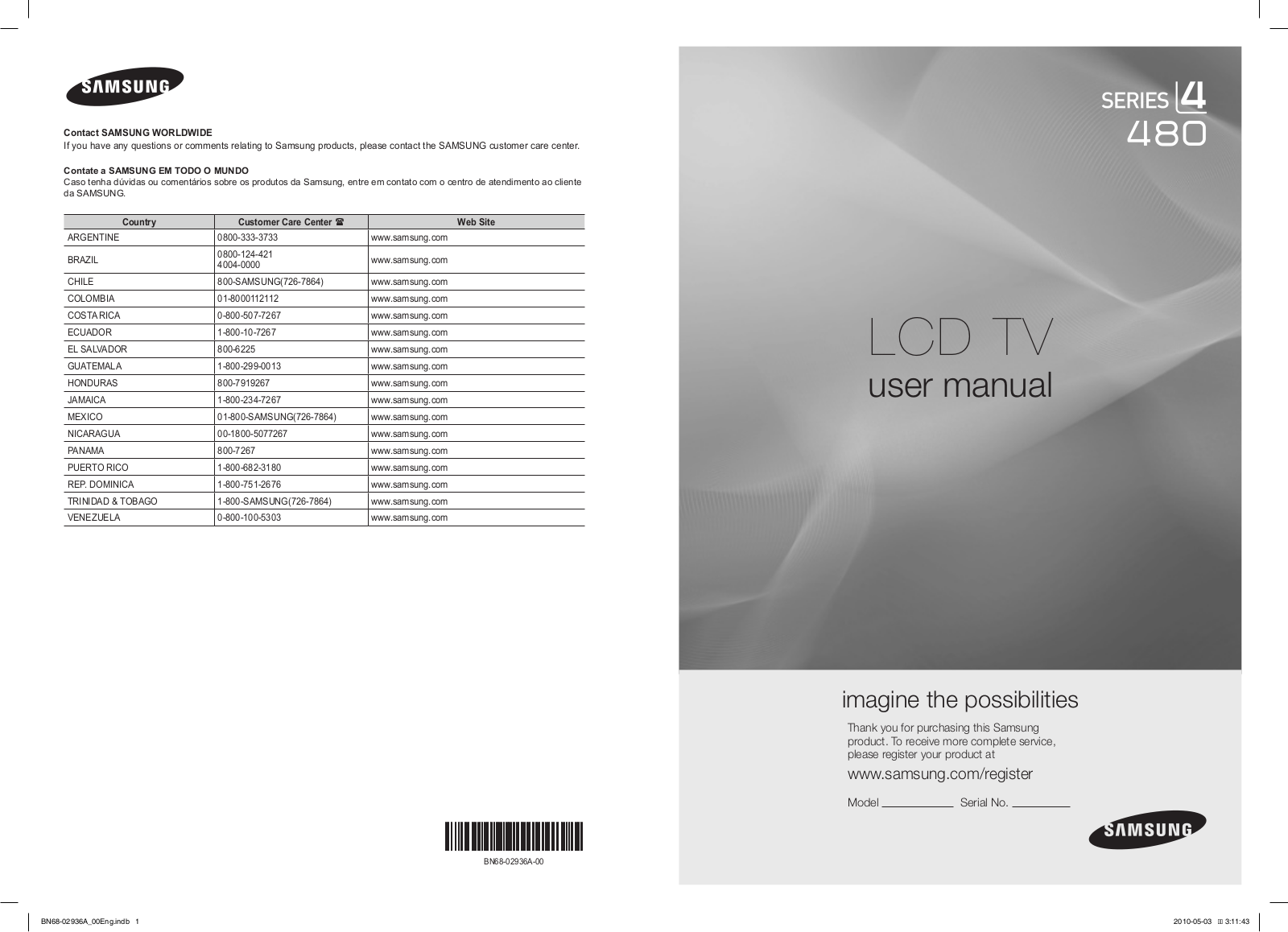 Samsung LN32C480 User Manual
