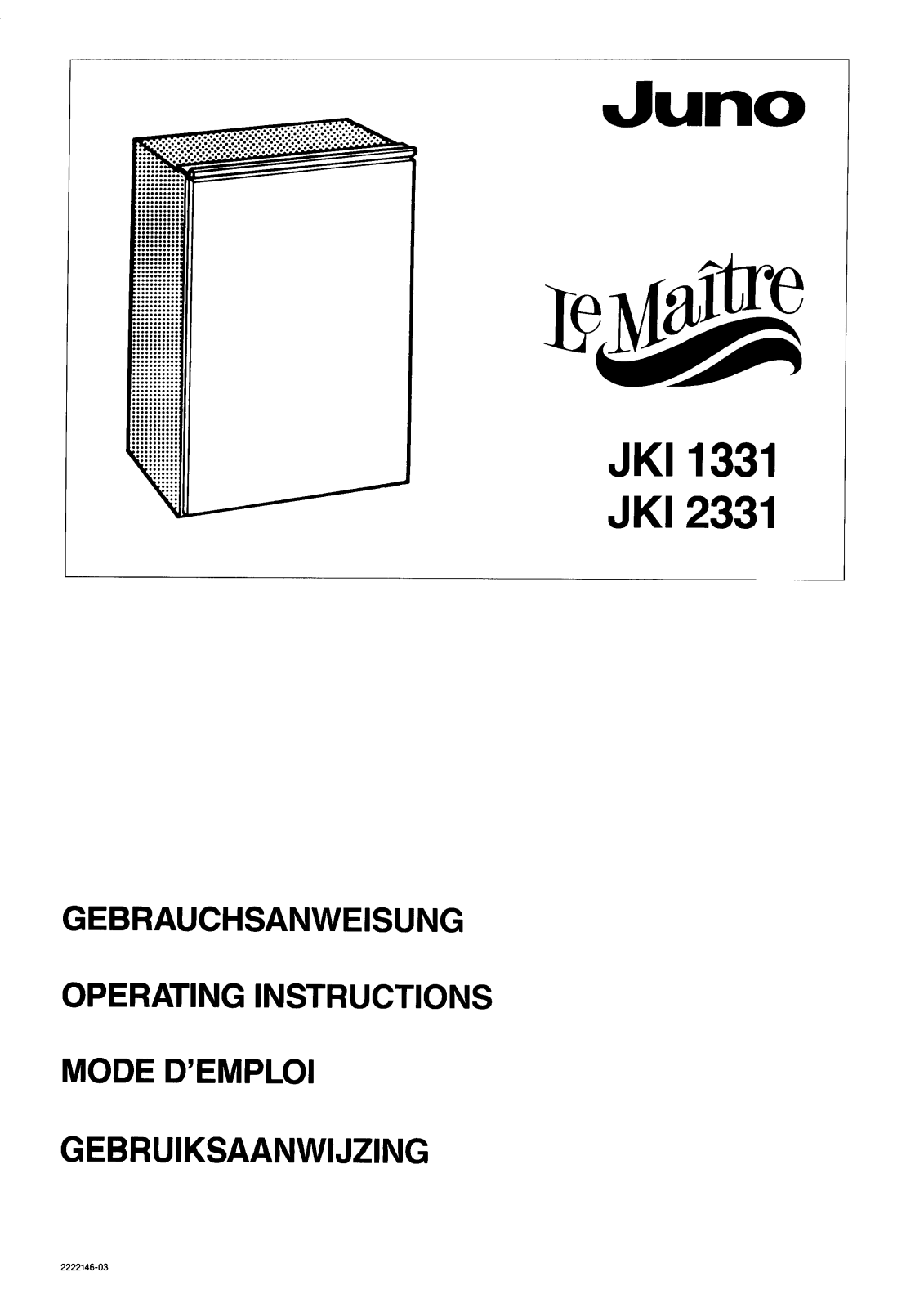 Juno JKI1331, JKI2331 User Manual