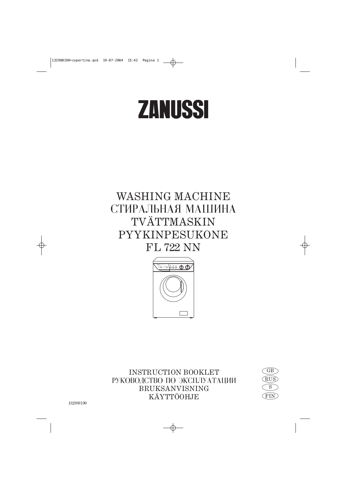 Zanussi FL 722 NN User Manual