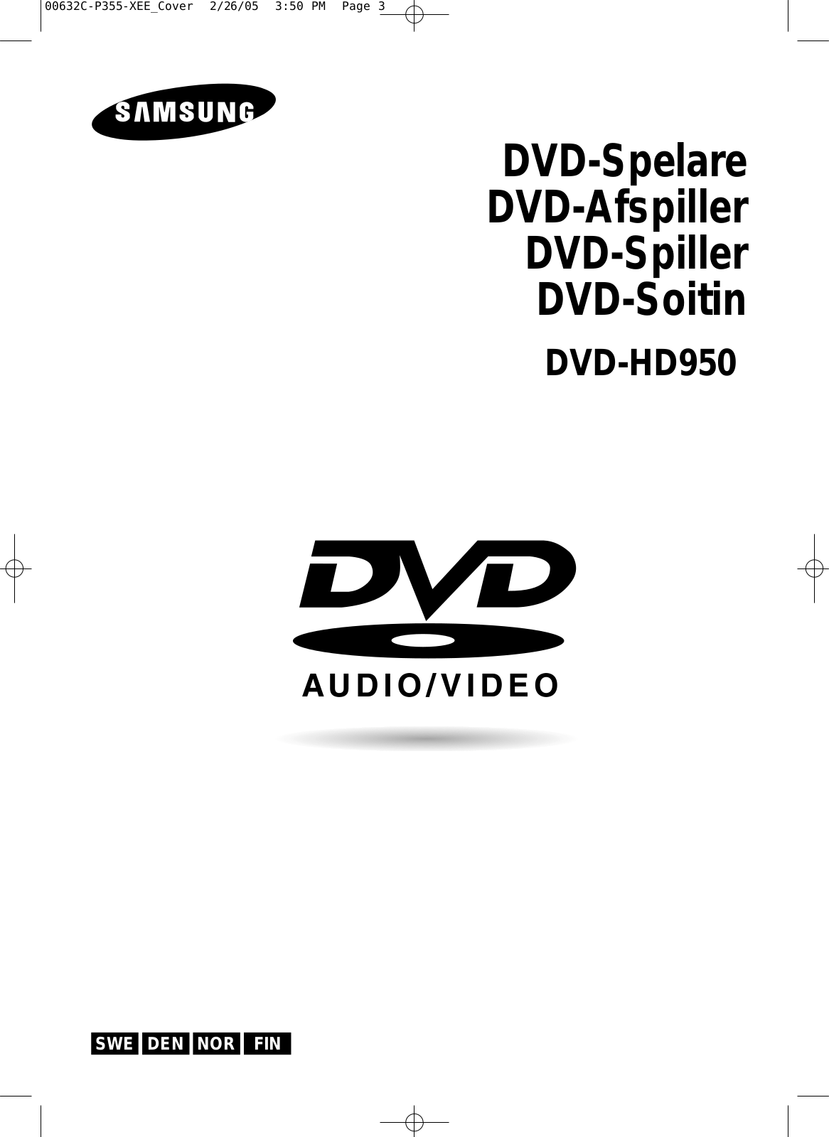 Samsung DVD-HD950 User Manual