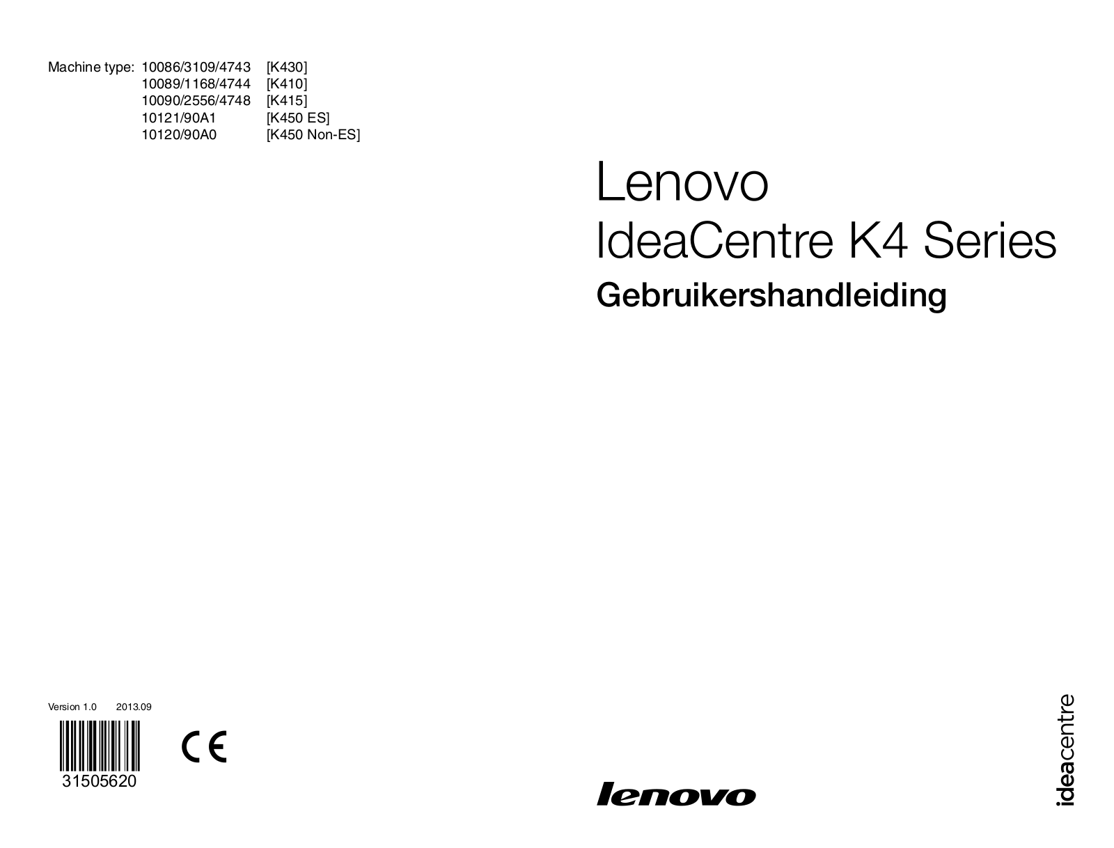 Lenovo 10086-3109-4743 [K430], K430, 10089-1168-4744 [K410], K410, 10090-2556-4748 [K415] User Manual