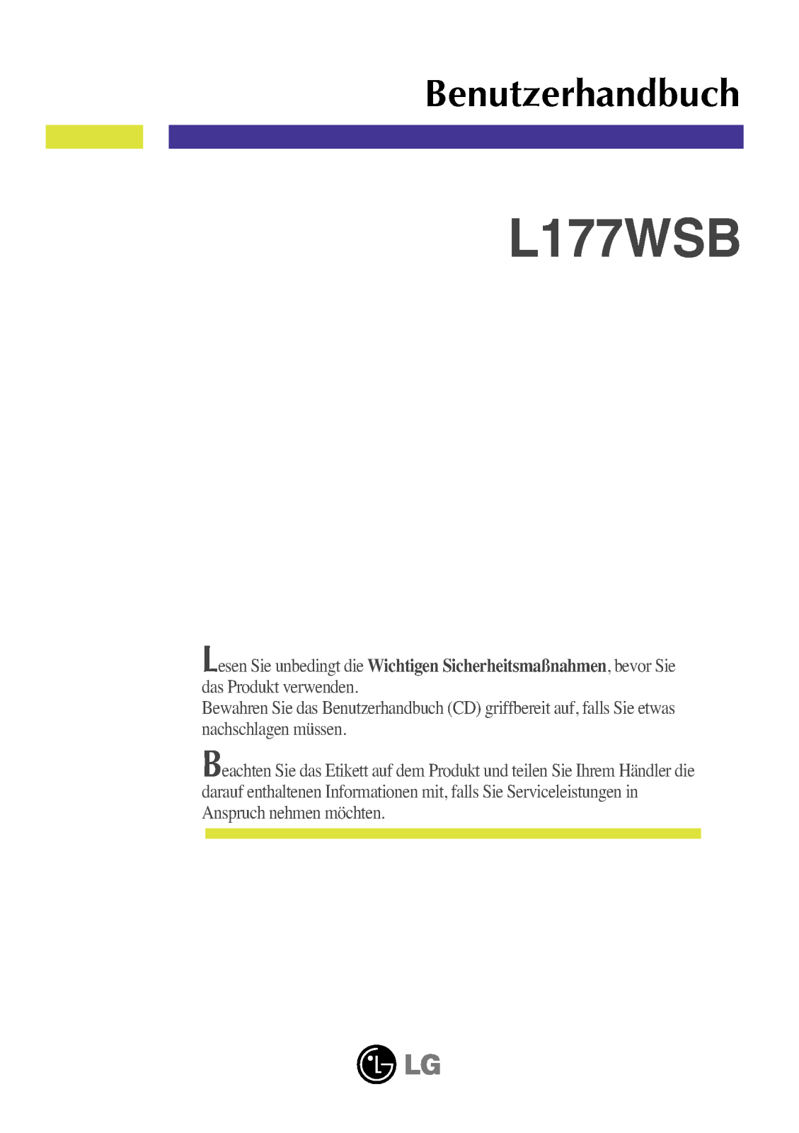 Lg L177WSB User Manual