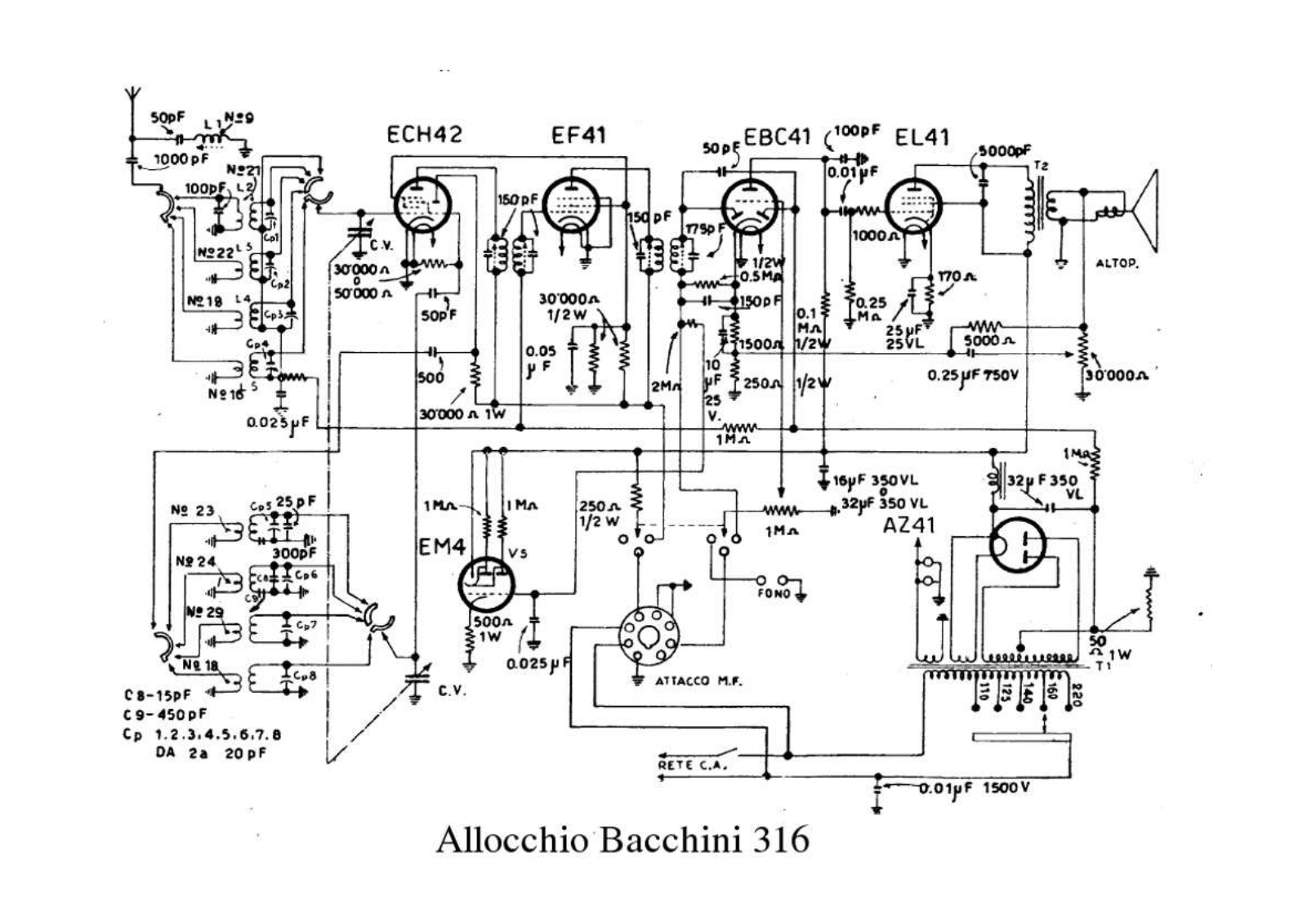 Allocchio Bacchini 316 schematic