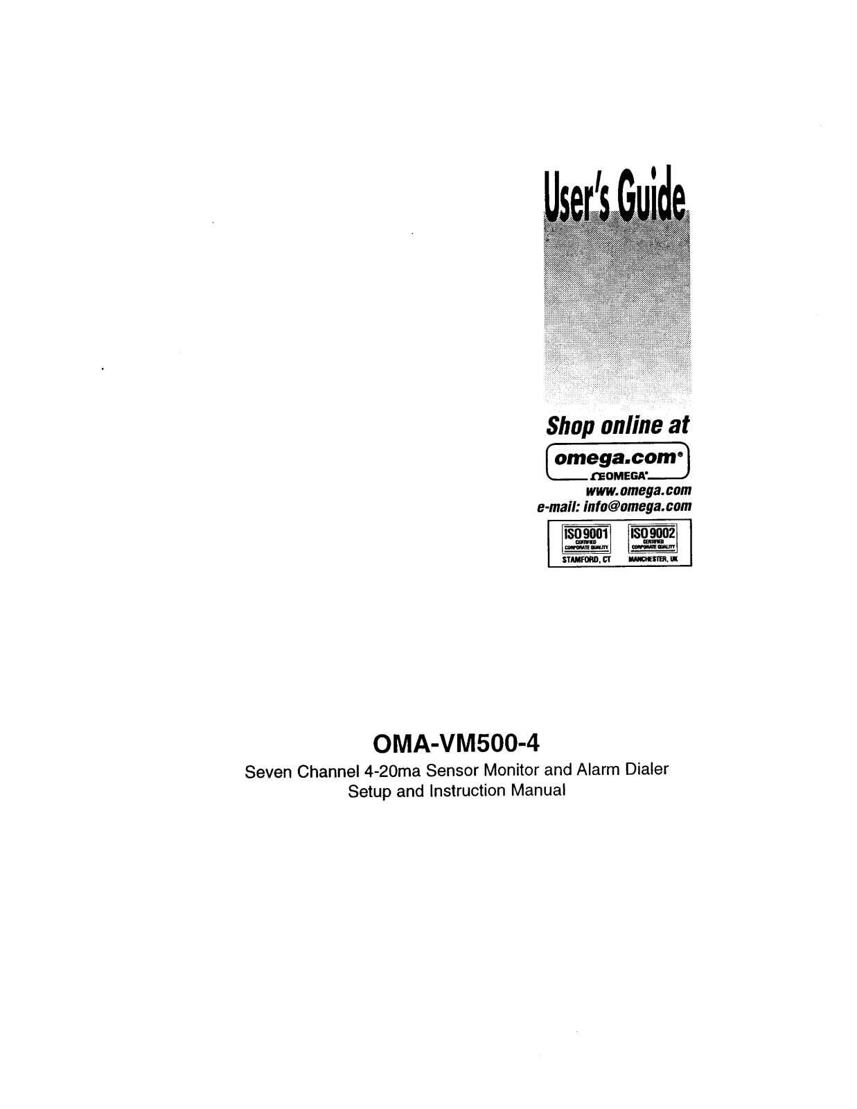 Omega OMA-VM500-4 User guide - ManualMachine.com