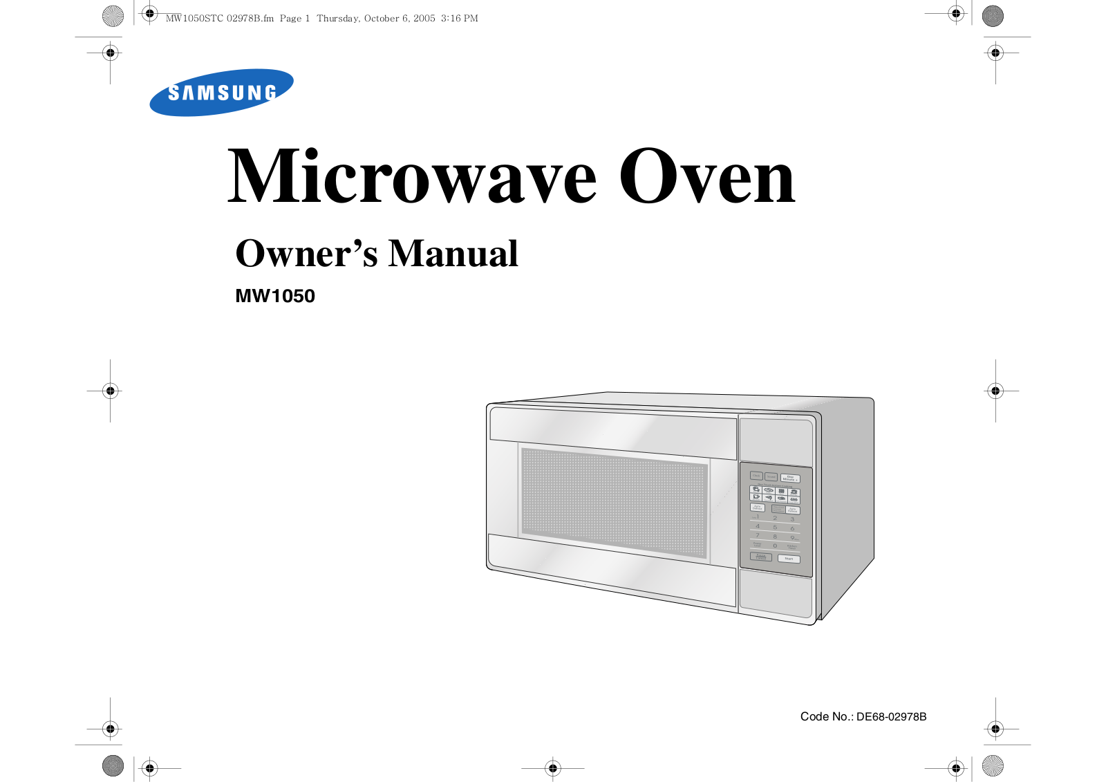 Samsung MW1050STC User Manual