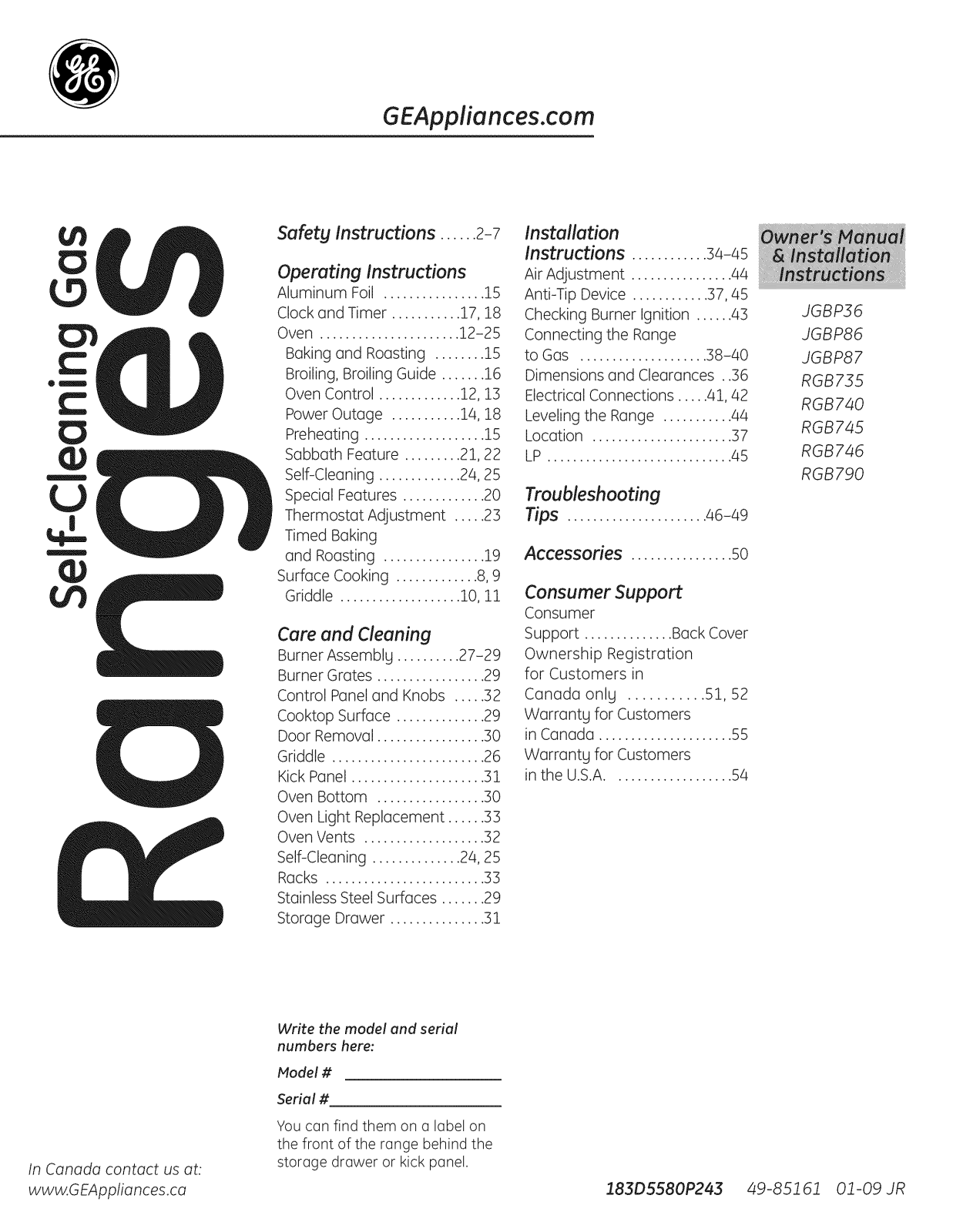 Hotpoint RGB790SEP4SA Owner’s Manual