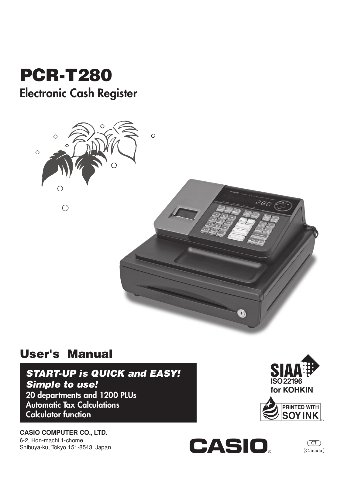 Casio PCRT280 User Manual