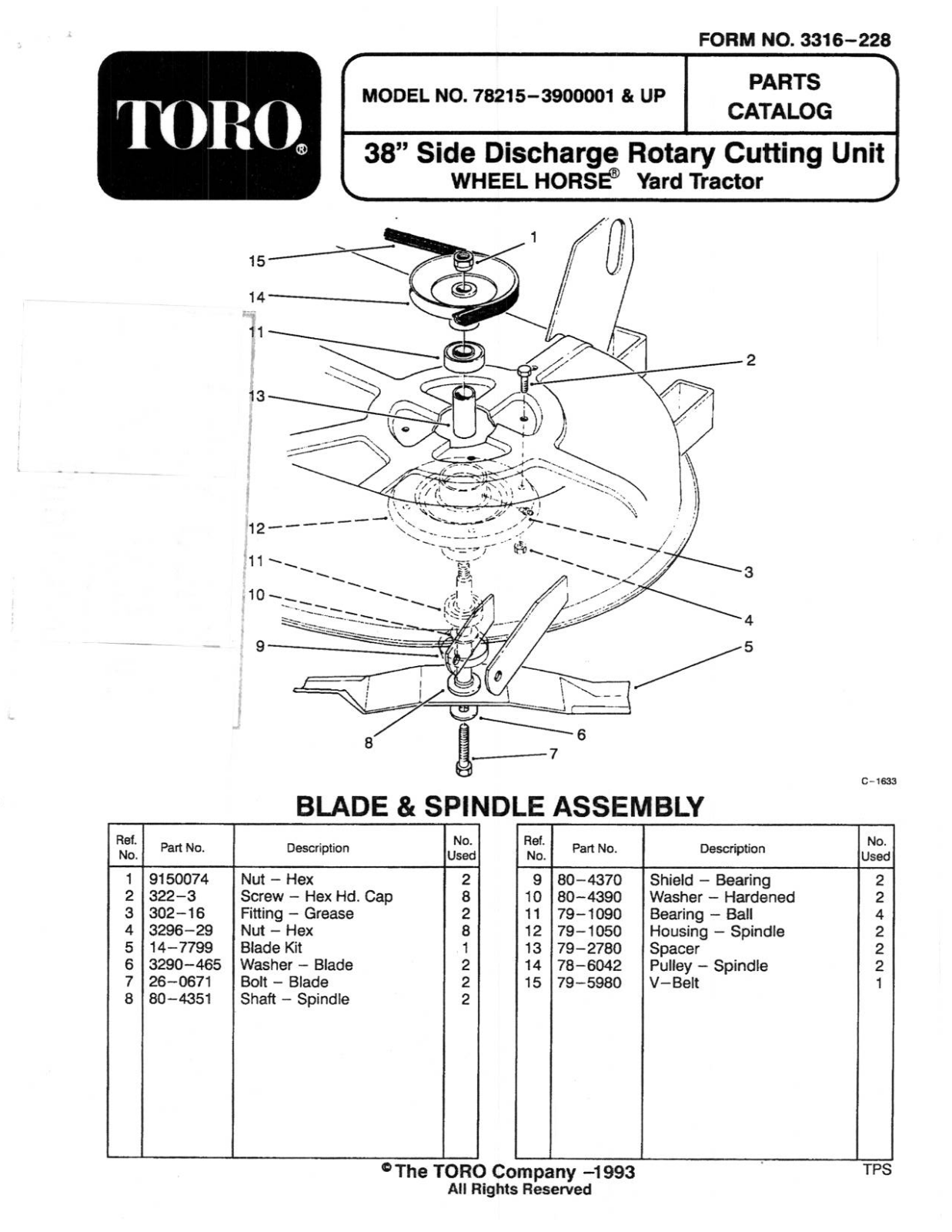 Toro 78215 Parts Catalogue