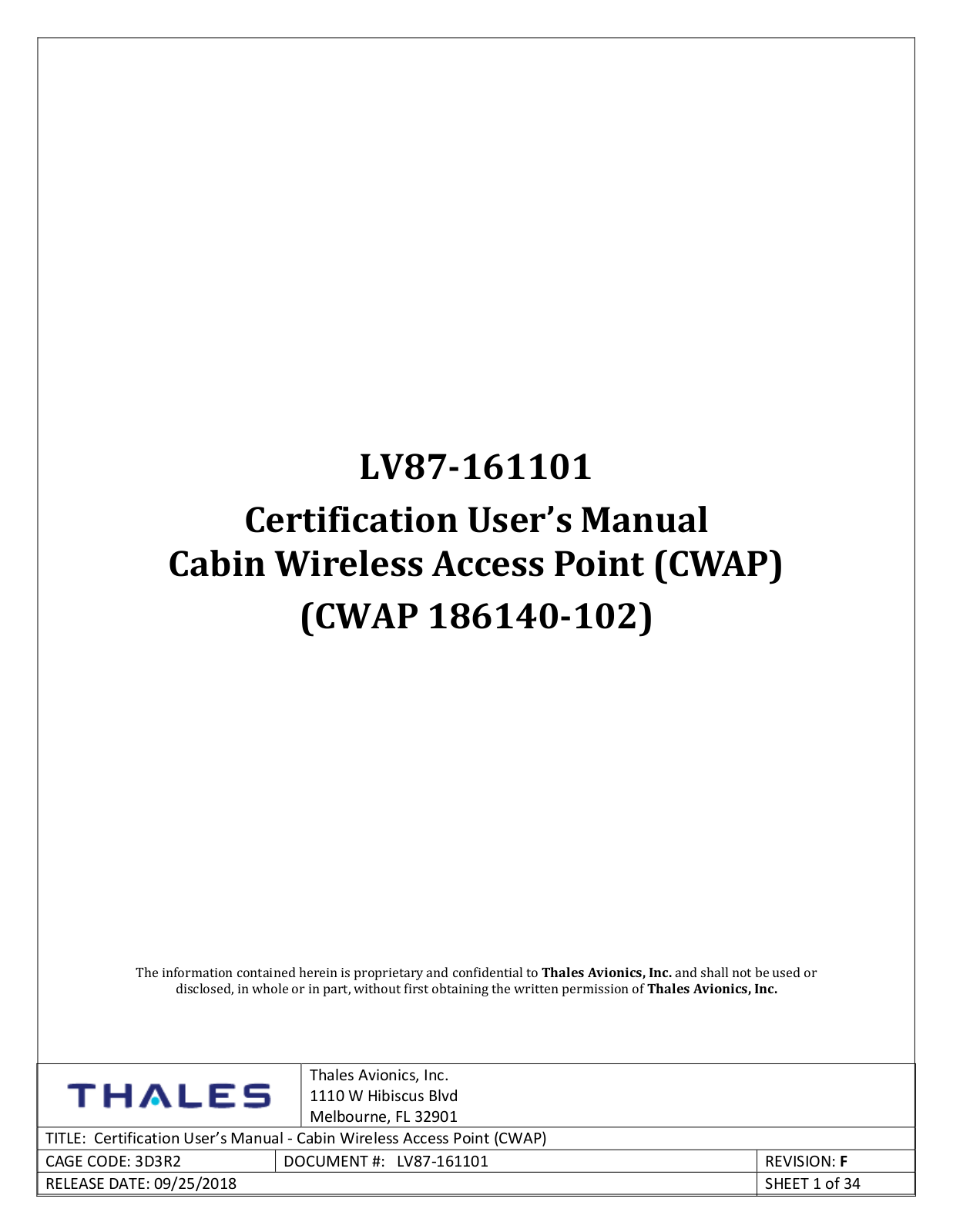 Thales Avionics CWAP User Manual - ManualMachine.com