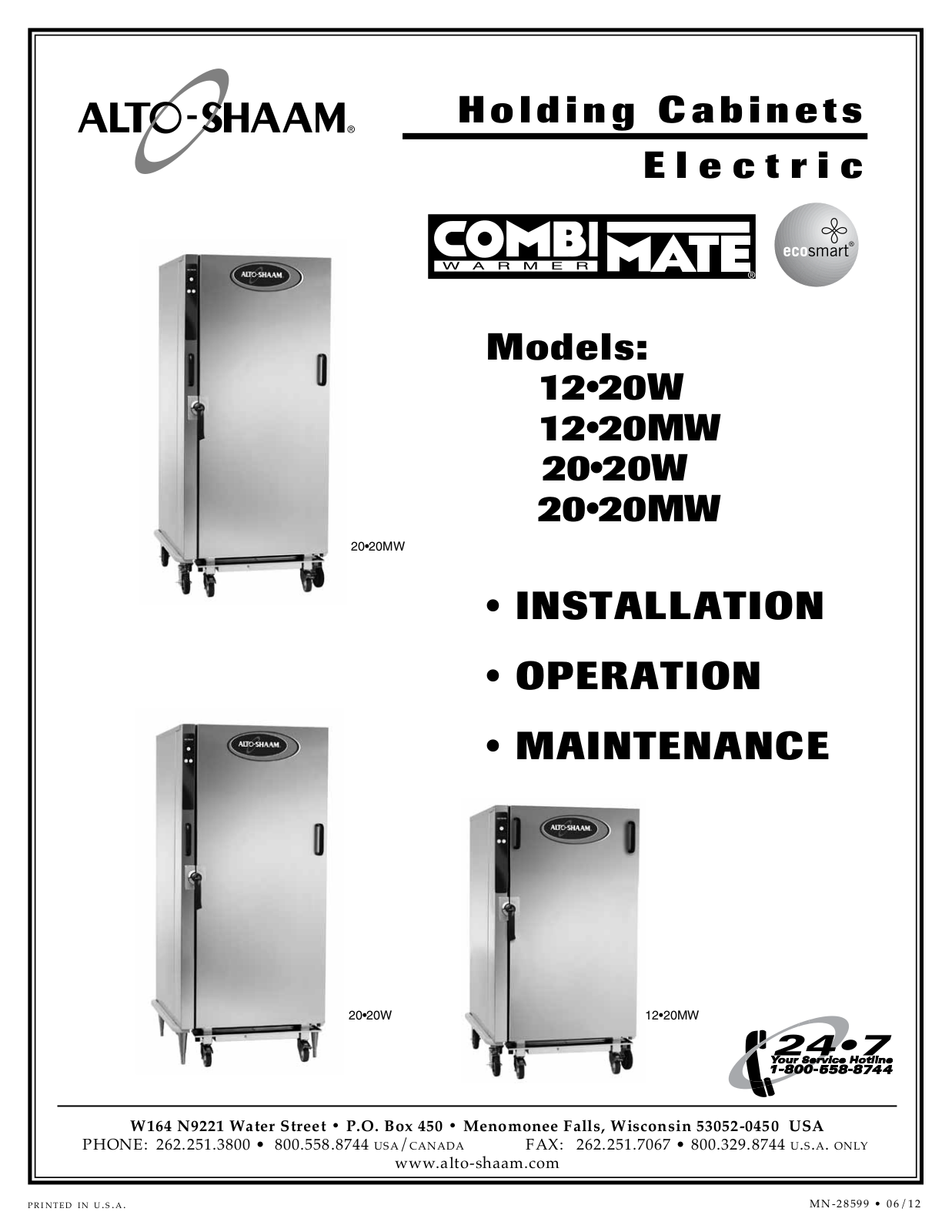 Alto Shaam 12-20MW Service Manual