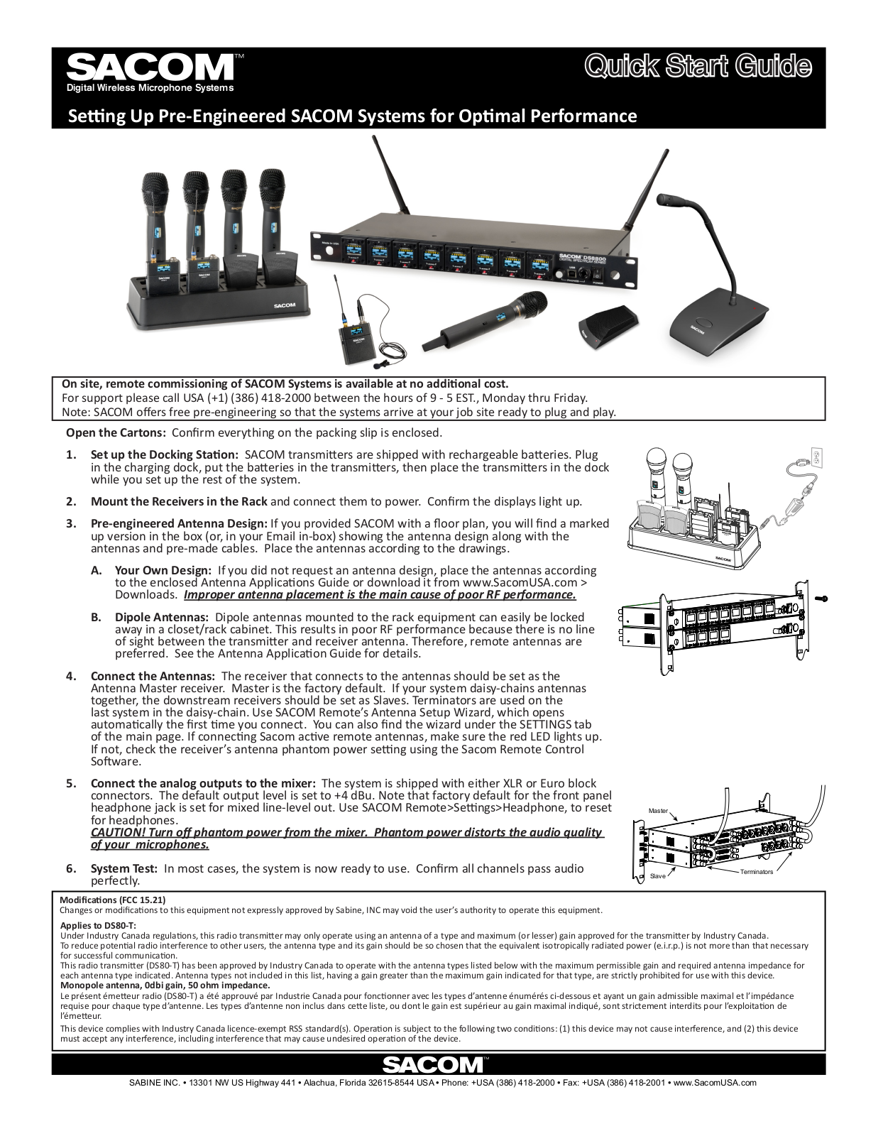 SABINE DS80T, DS80H Quick Start Guide