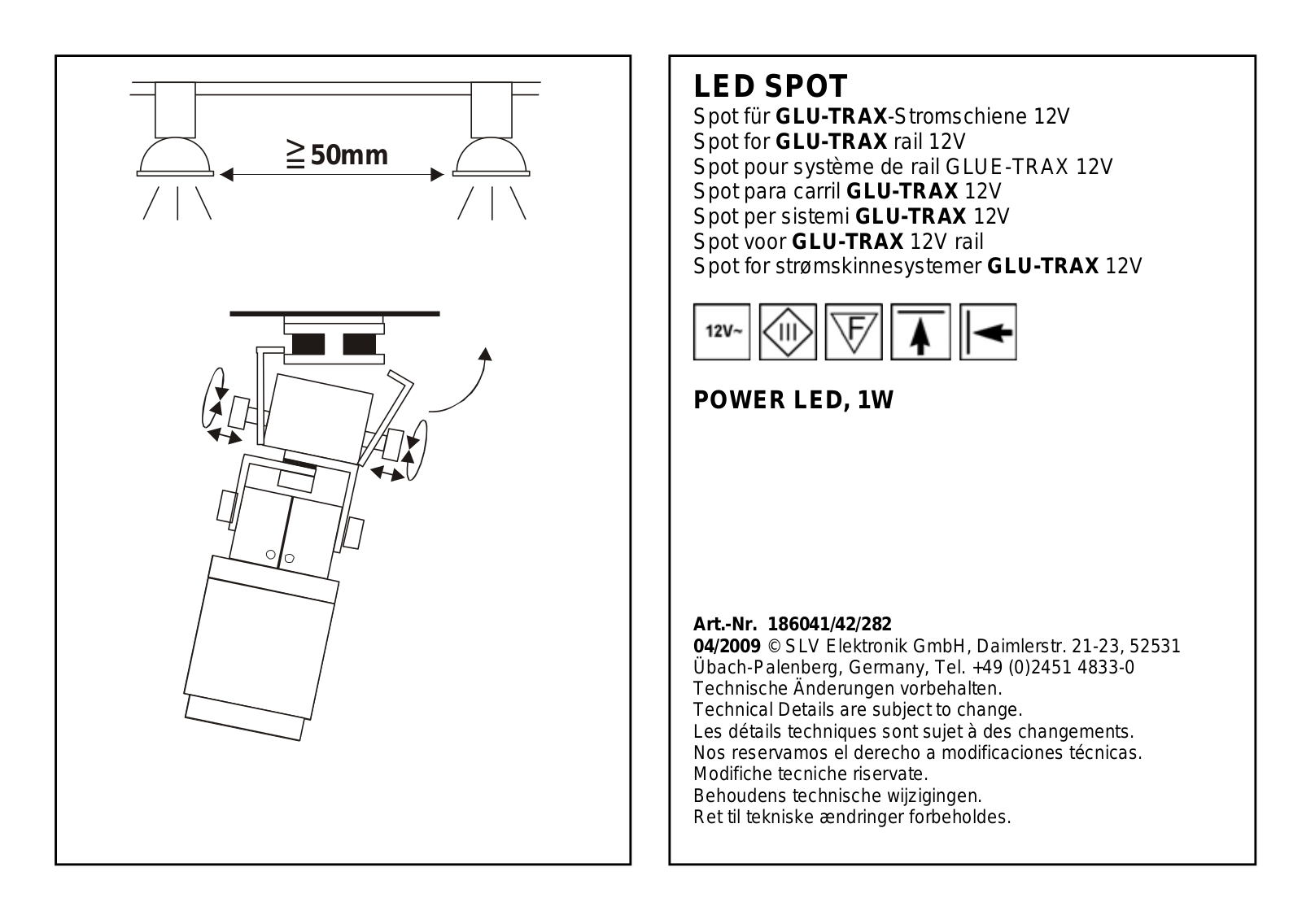 SLV LED SPOT Instruction Manual