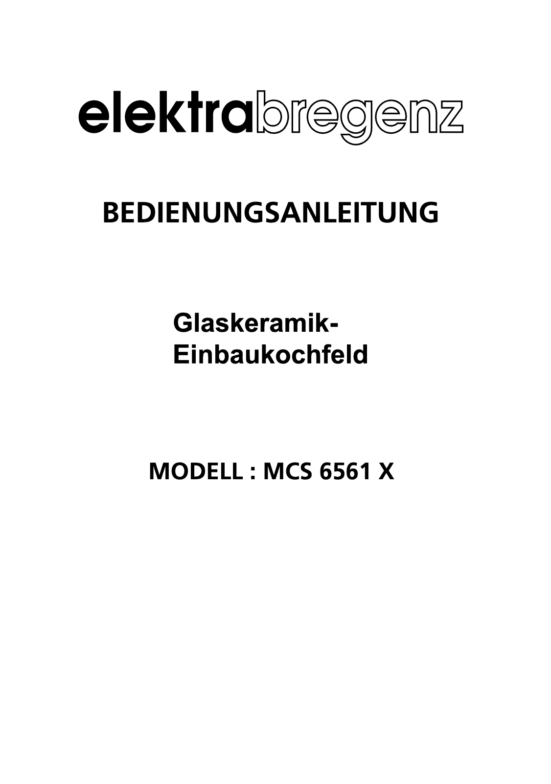 Elektra Bregenz MCS 6561 X User Manual