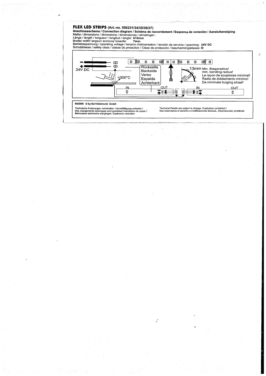 SLV Flex LED strips Instruction Manual