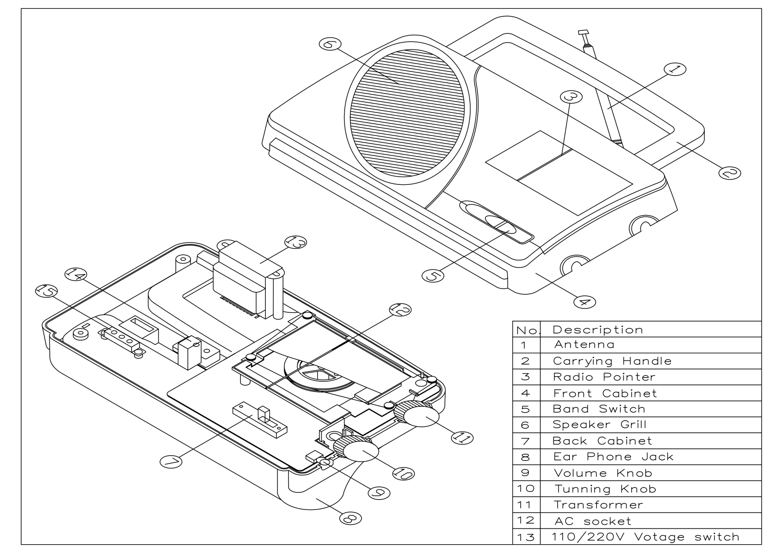 Vitek VT-3581 EXPLODED VIEW