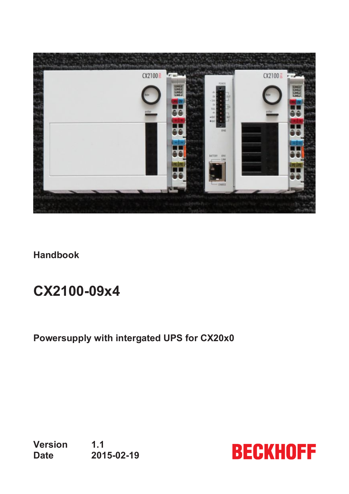 BECKHOFF CX2100­09x4 User Manual