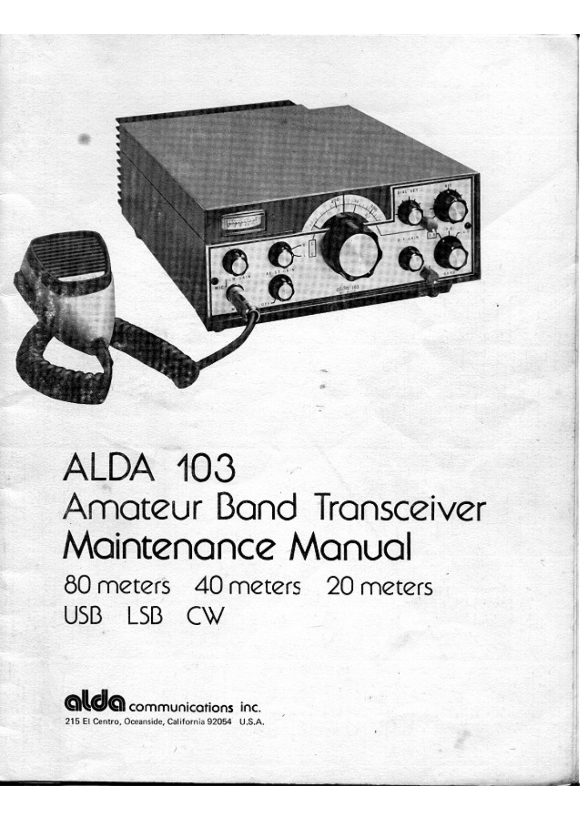 Alda 103 User Manual