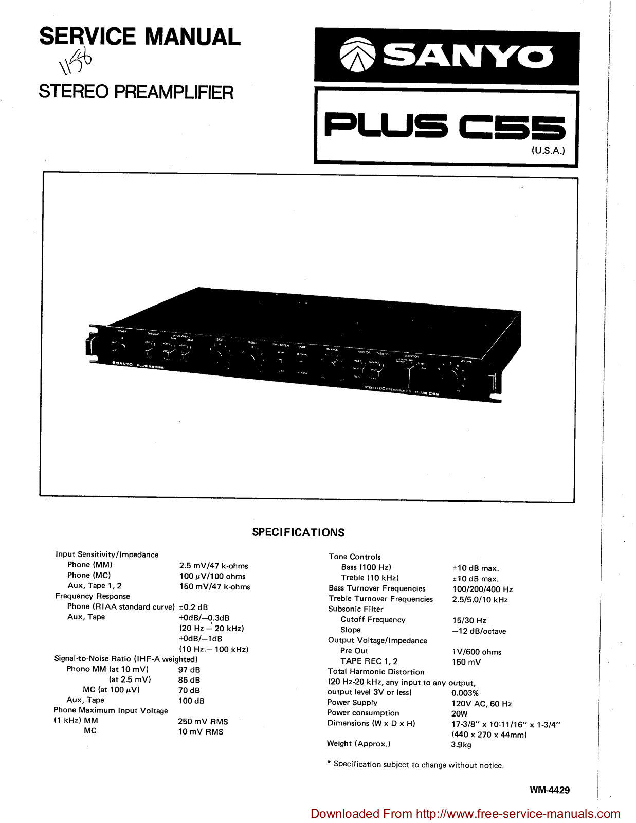 Sanyo PLUSC-55 Service manual