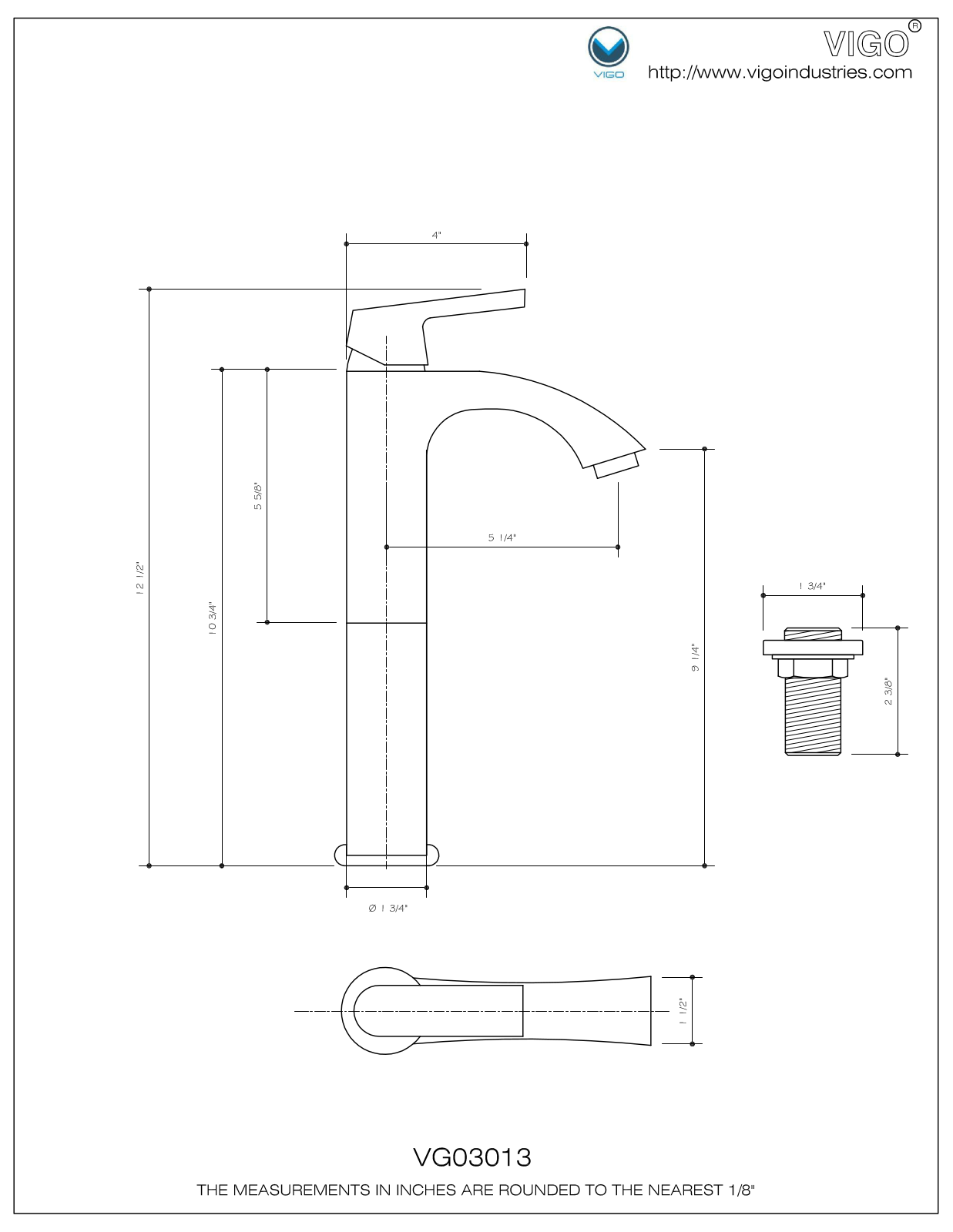 Vigo VG03013CH Installation Manual