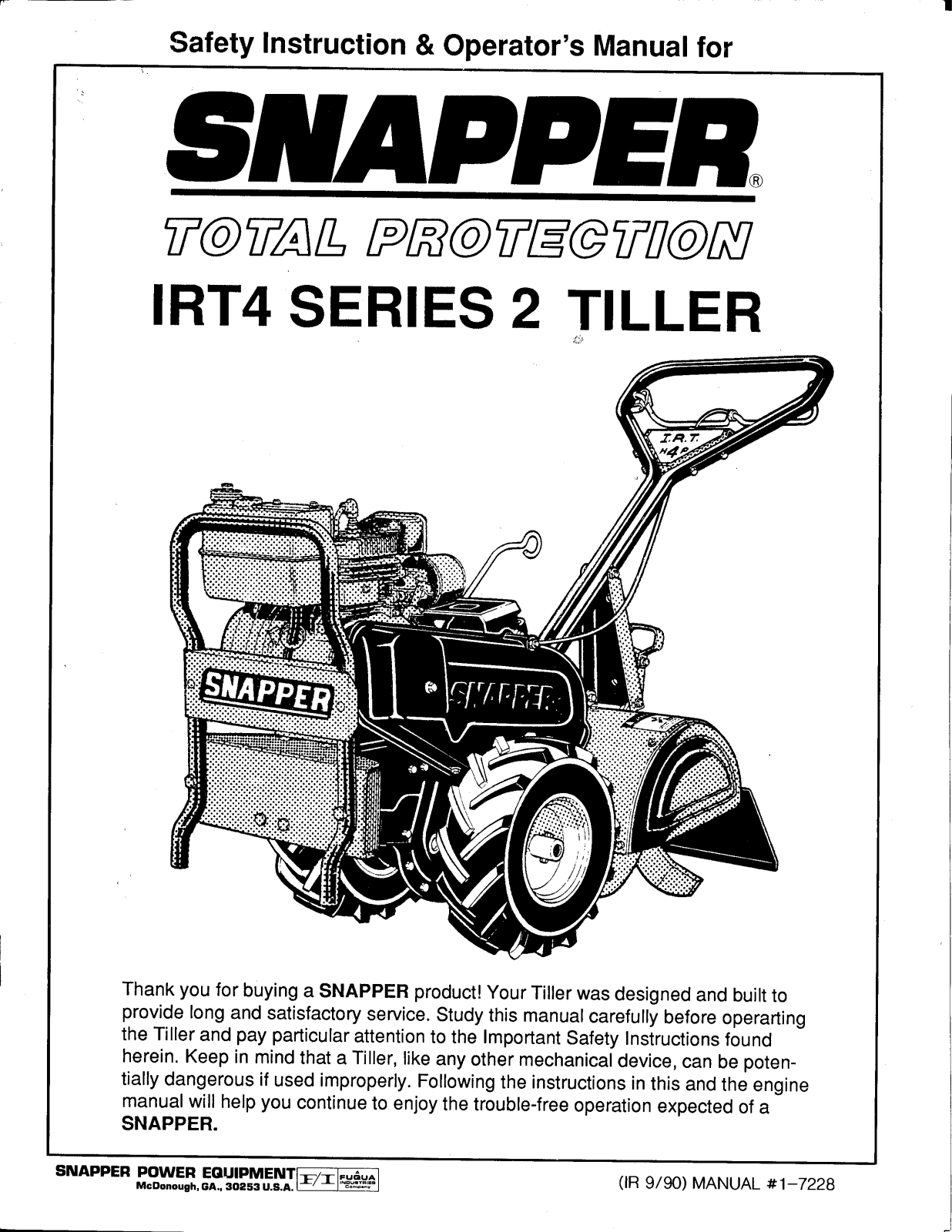 Snapper IRT4 User Manual