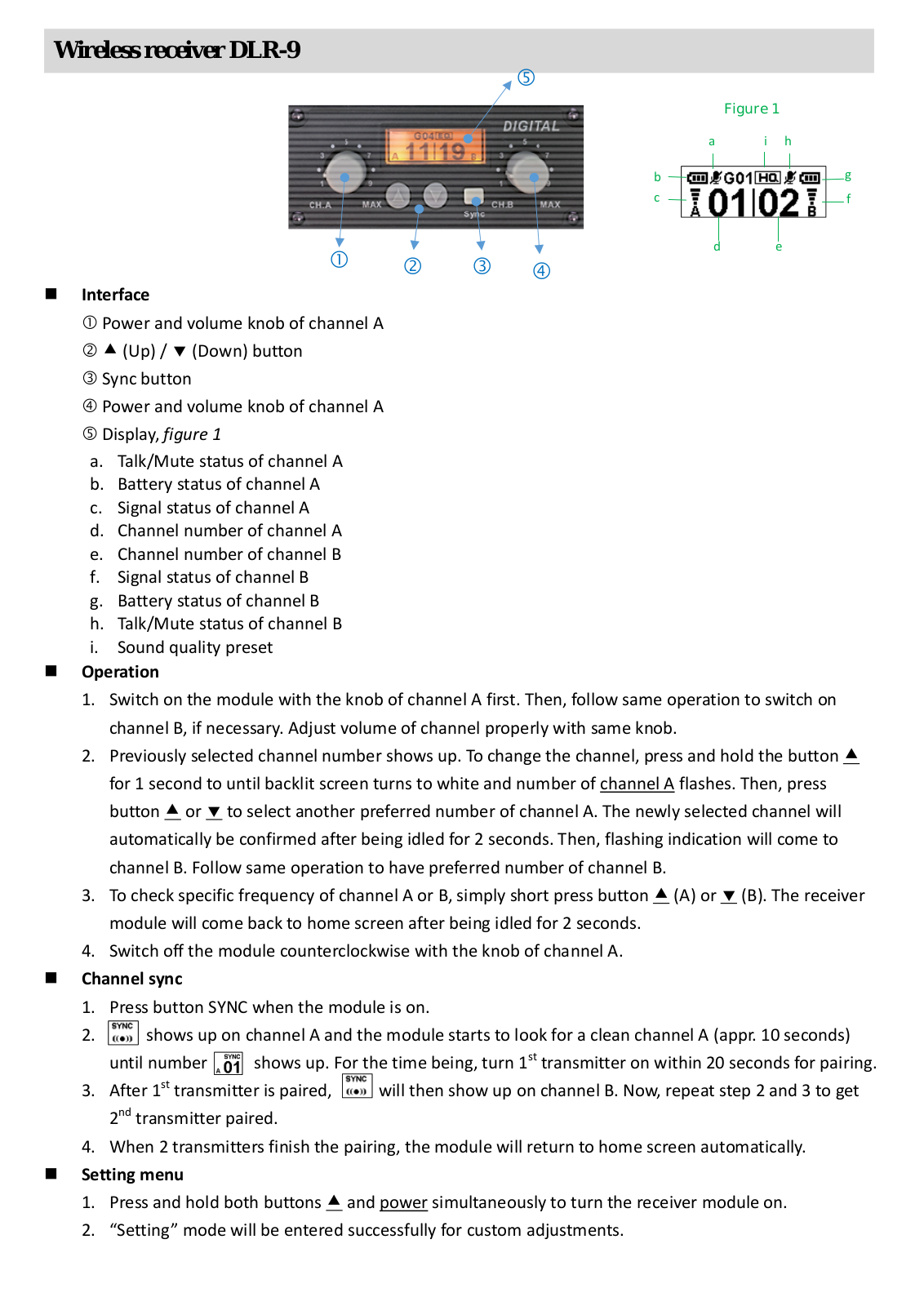 OKAYO DLR 9 User Manual